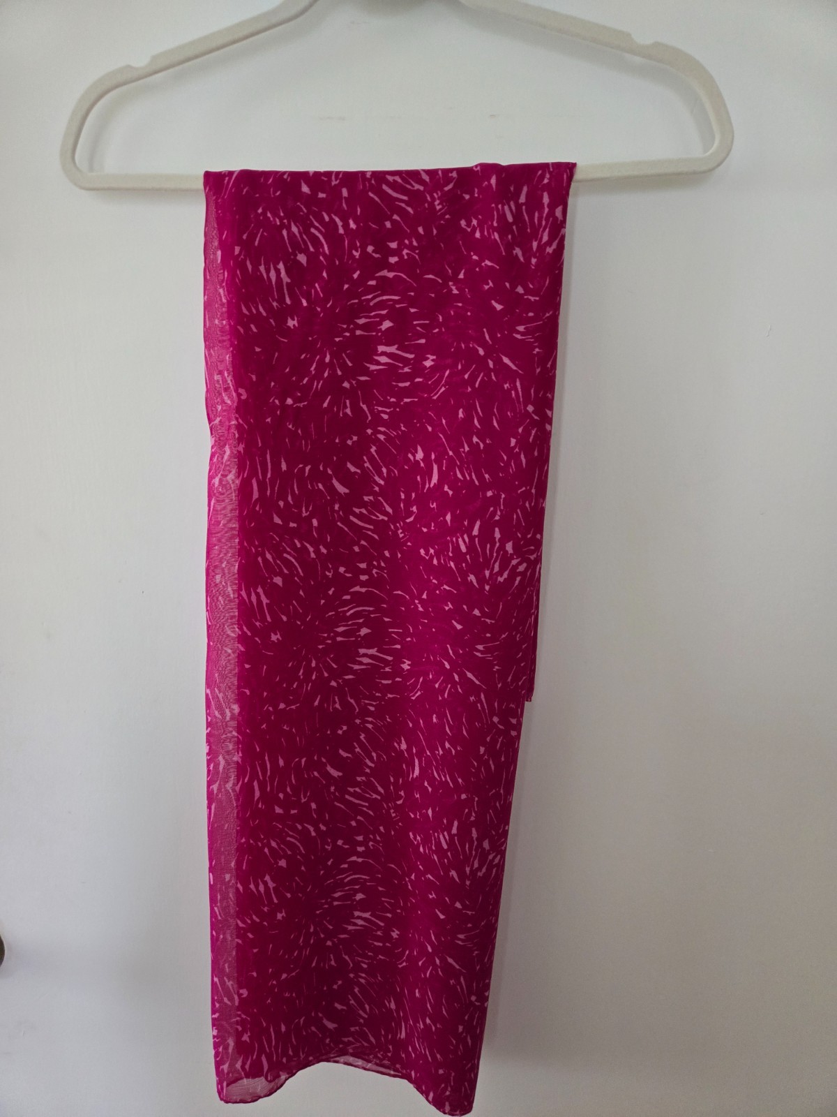 Hot Pink and White Sheer Wrap/ Shawl Lightweight For Summer Or Any Season