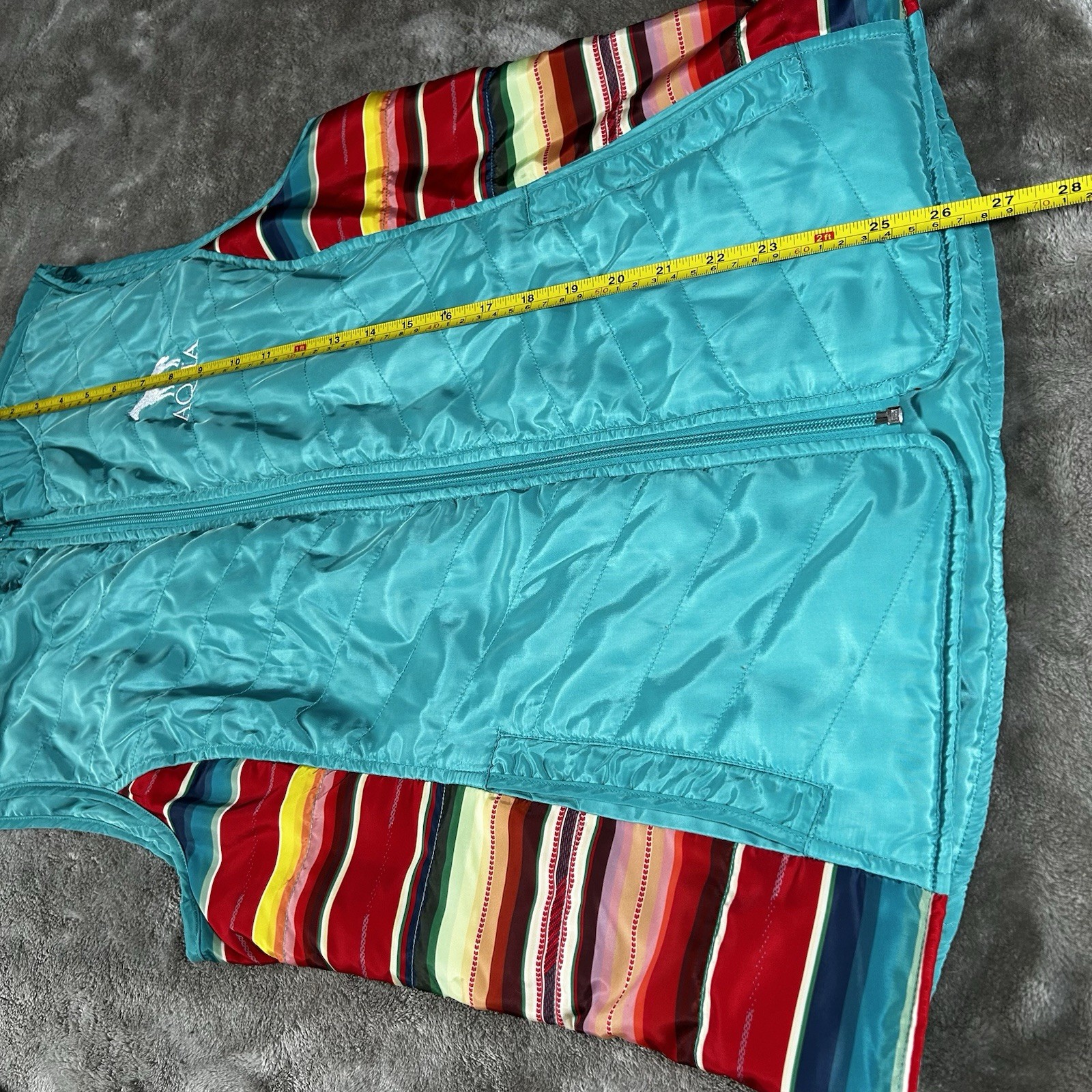 American Quarter Horse Association Embroidered STA Ranch wear Vest Turquoise Lrg