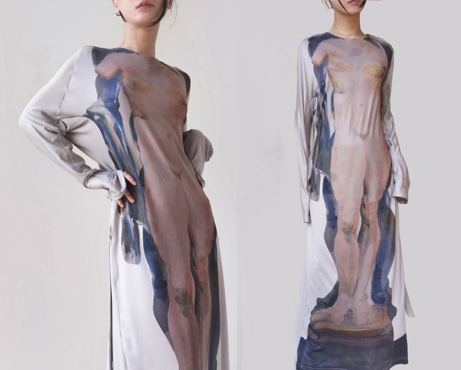 Ann Demeulemeester knit maxi kaftan dress oversize earthy tone osfm