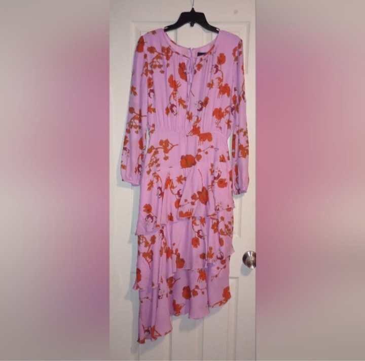 NWT Cynthia Rowley Zuma Asymmetrical Poppy Midi Dress Size 10