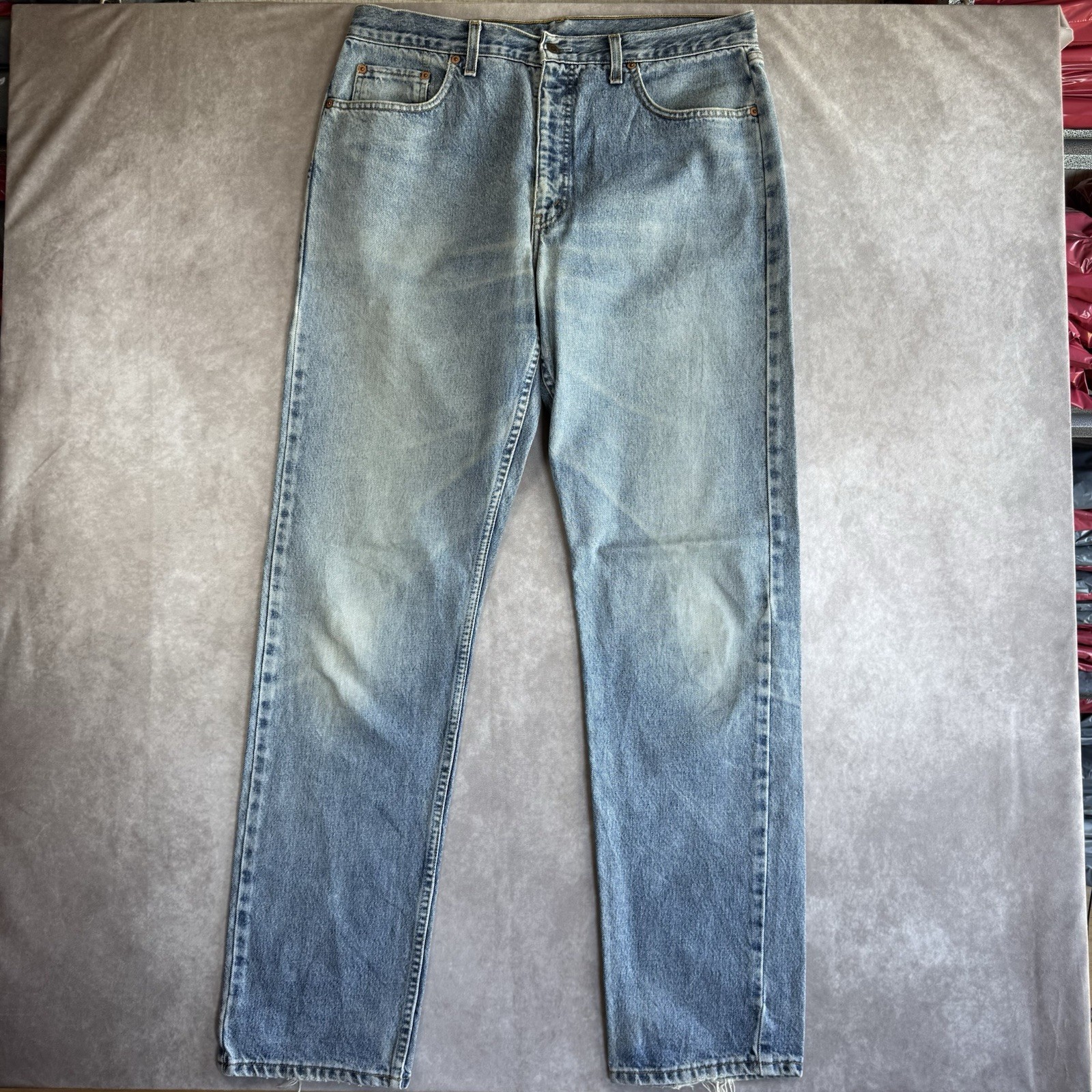 Levi’s 615 02 Jeans Men’s W38 L36 Blue Regular Straight Fit Mid Wash Orange Tab
