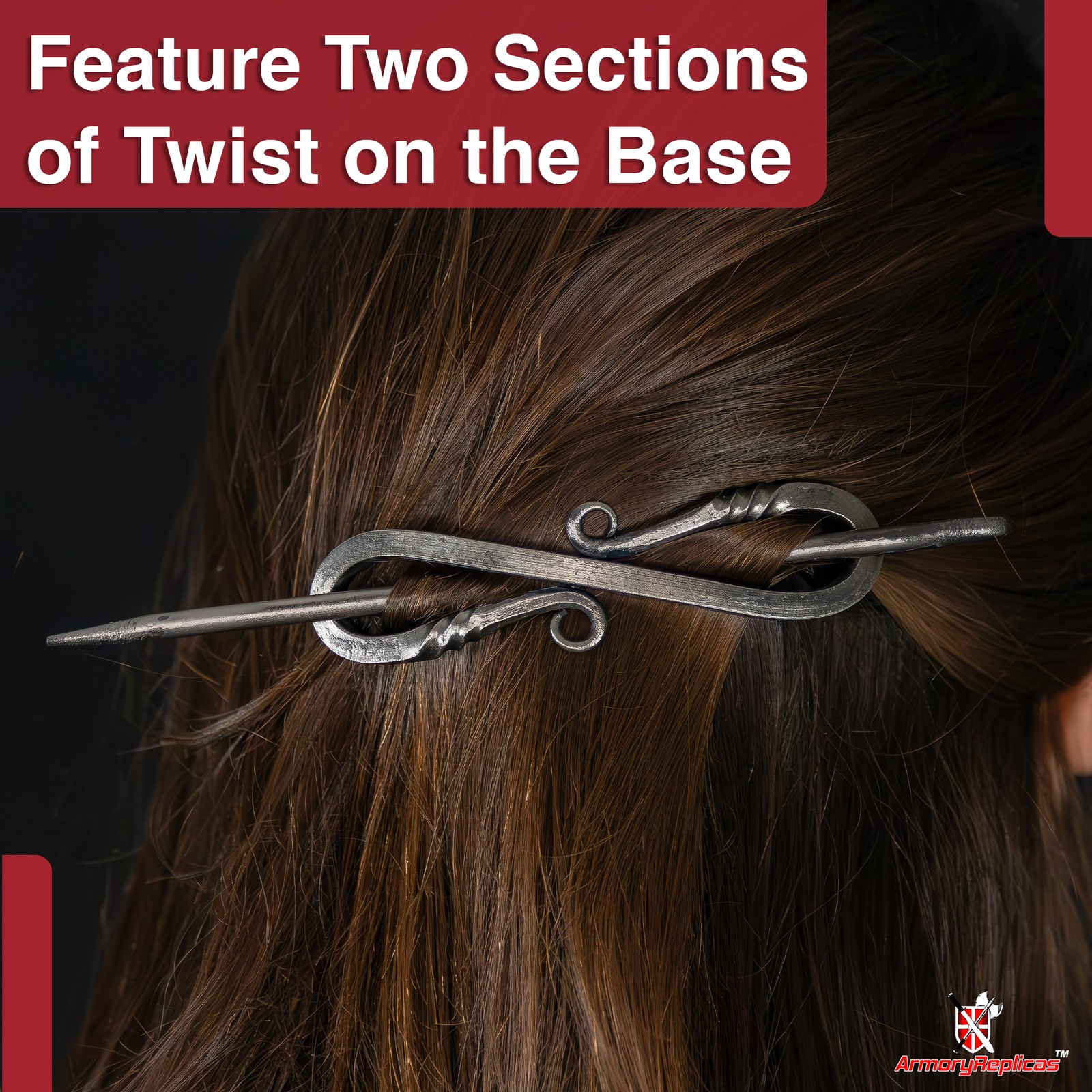 Medieval Inspired Gifts for Her Forged Iron Accessory Barrette Hair Stick Pin