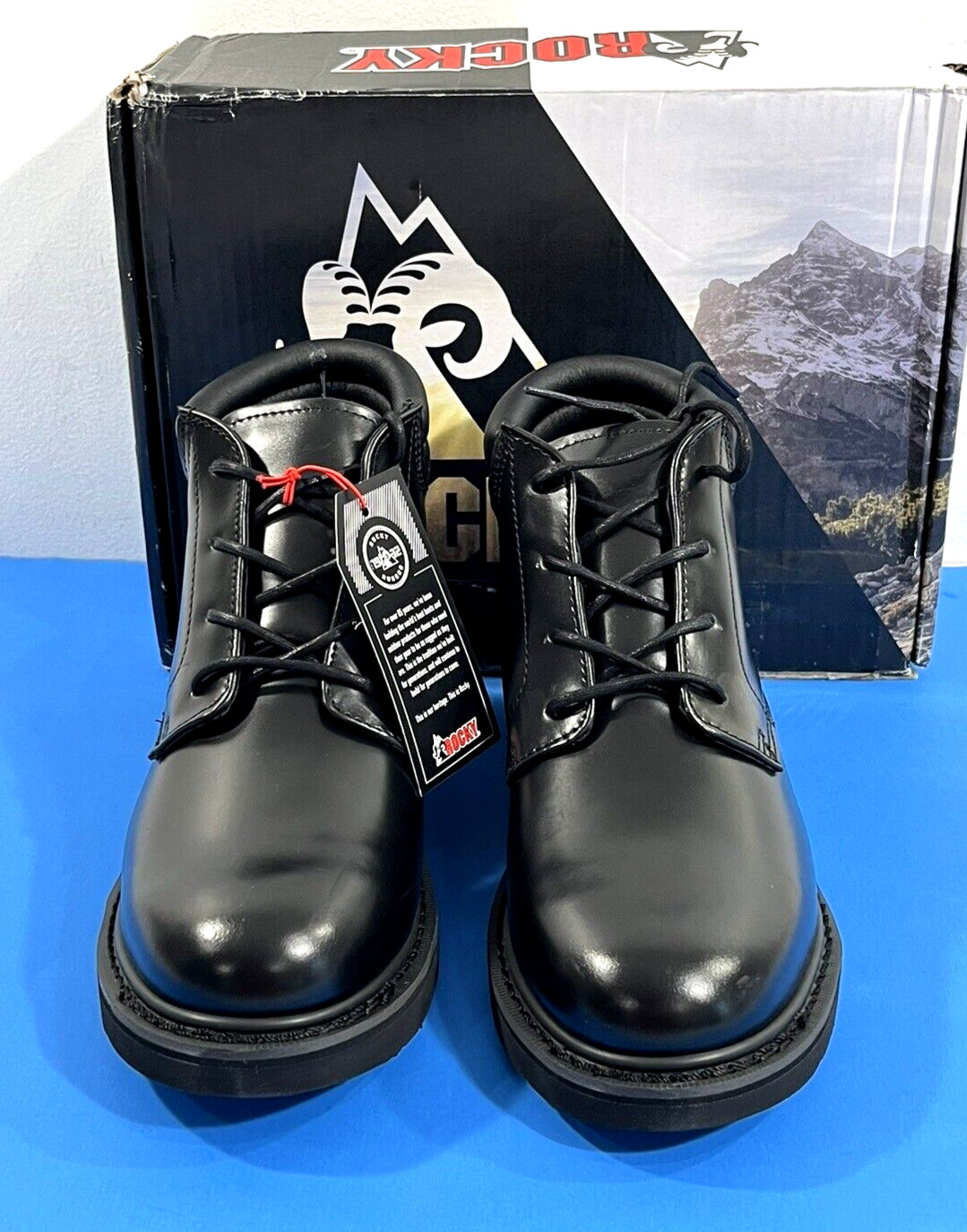 8.5 EW NIB MENS ROCKY 501-8 POLISHABLE DRESS LEATHER CHUKKA BOOTS SHOES