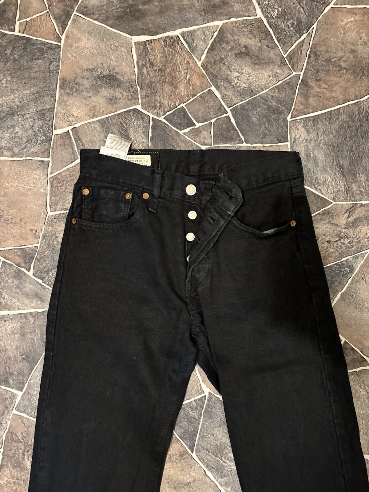 Levi’s Premium 501 Original Button Fly Jeans Men’s 28×32 Black Denim Excellent