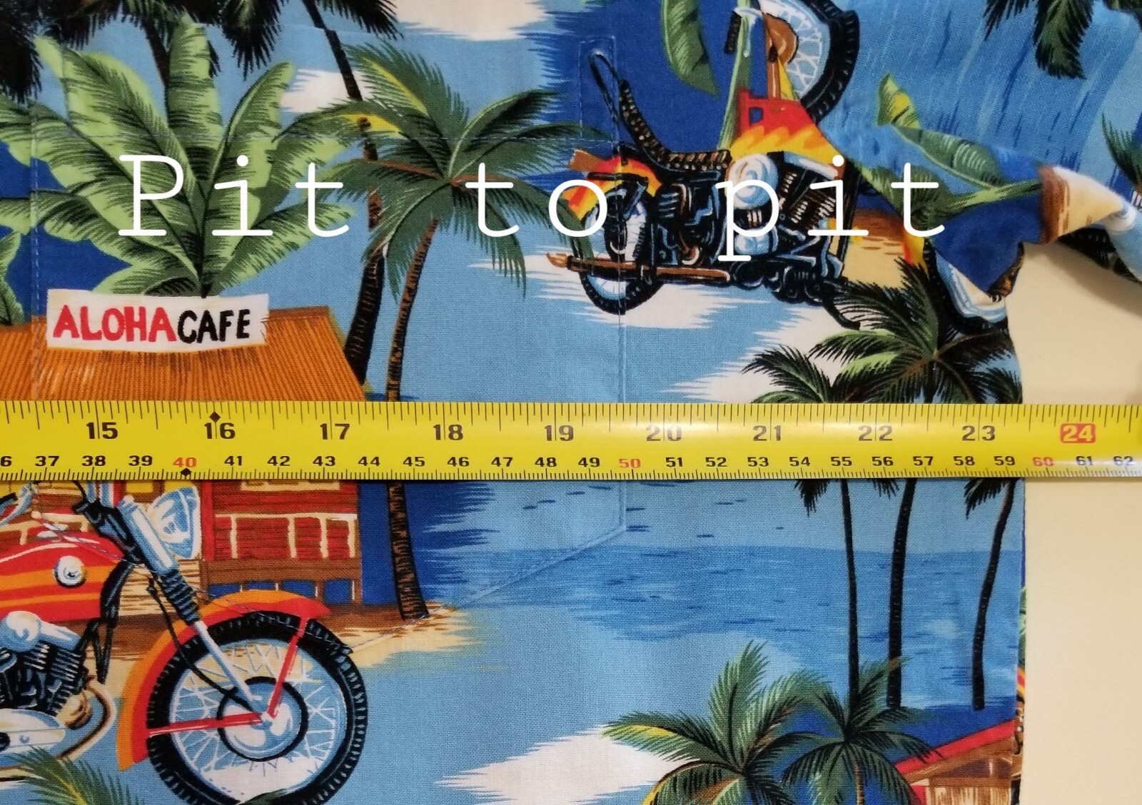 Aloha Republic Hawaiian Aloha Cafe Motorcycle Cotton Button Up Shirt Men’s Sz L