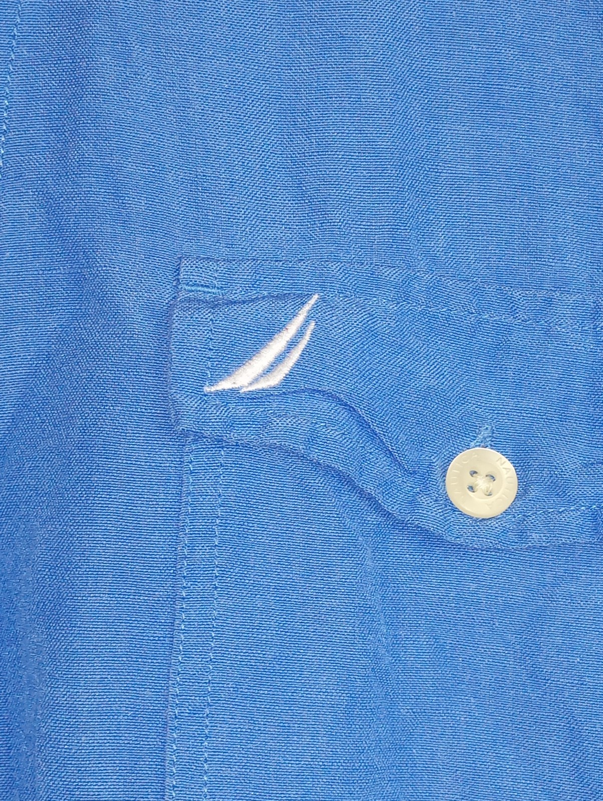 Nautica Linen blend Men’s Blue Short Sleeve Size L