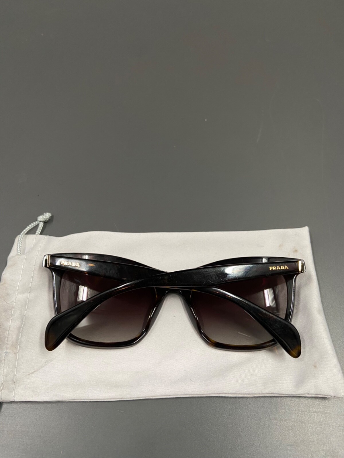 Prada SPR 19P MA4-0A7 55 Havana Black Tortoise Frames Authentic Sunglasses