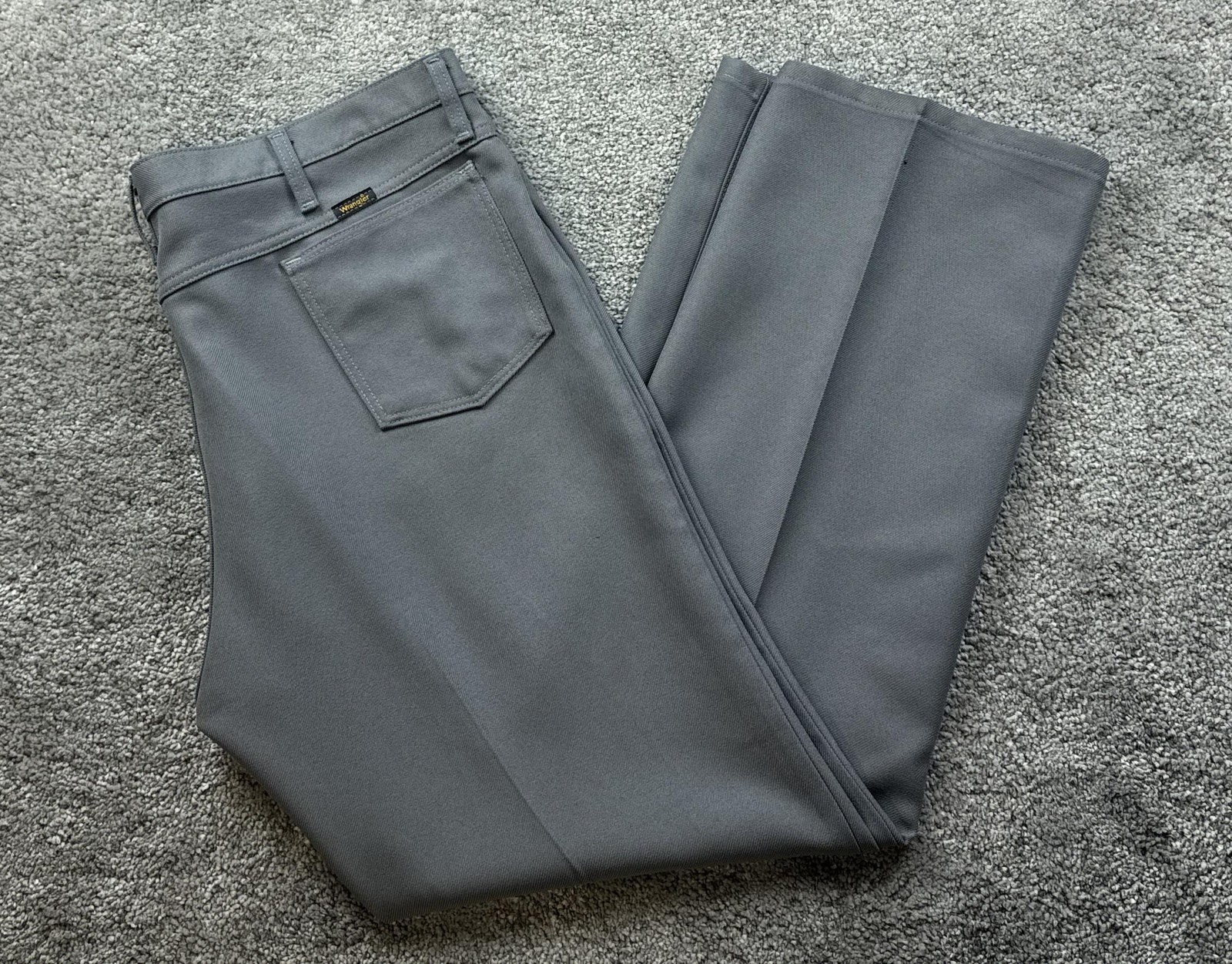 Vintage Wrangler Pants Men 42×32 Gray Genuine Wrangler Khakis Polyester Workwear