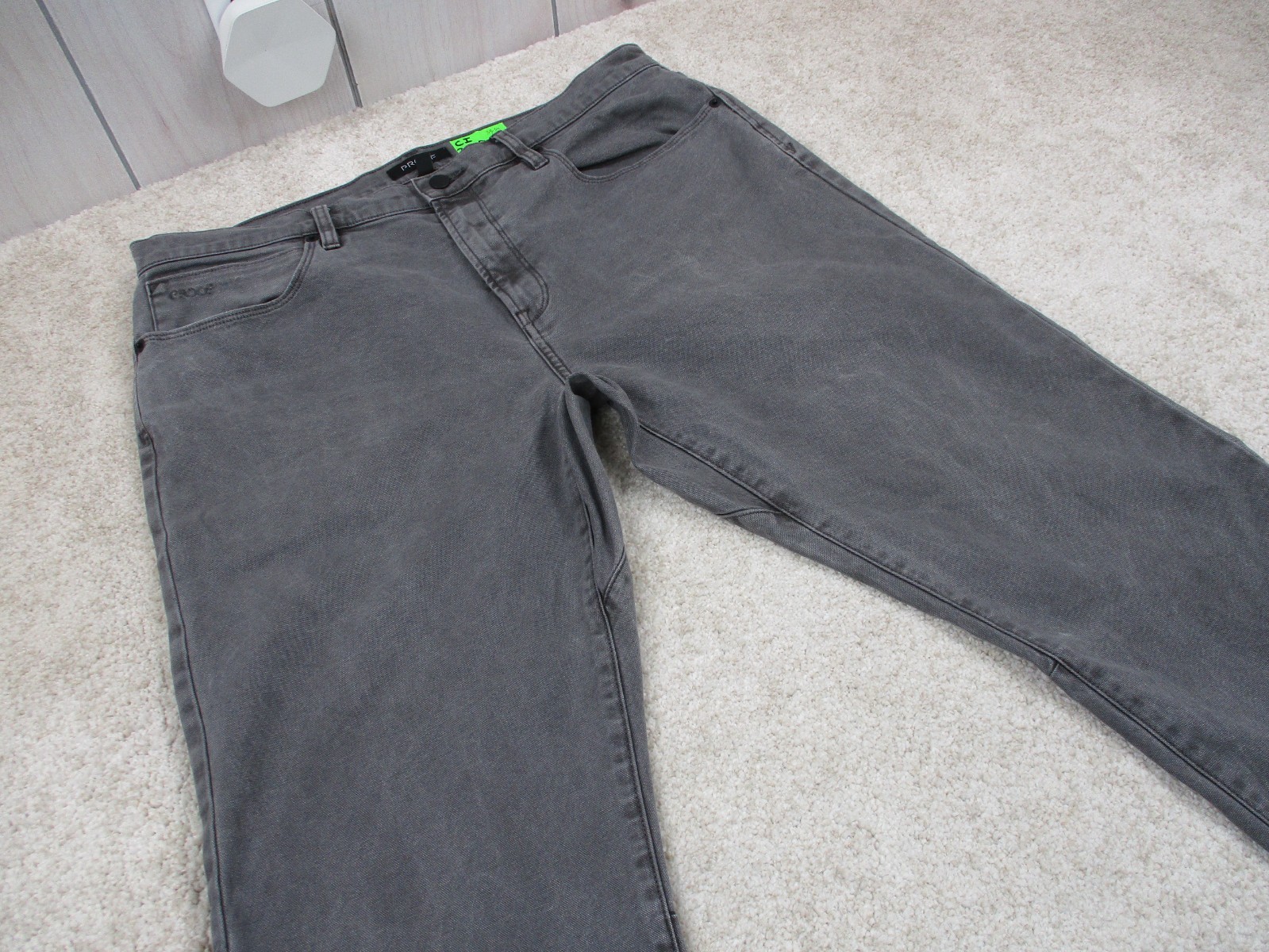 Proof Rover Slim Pants Mens 38 Gray Canvas Stretch Chino Casual Huckberry 38×34