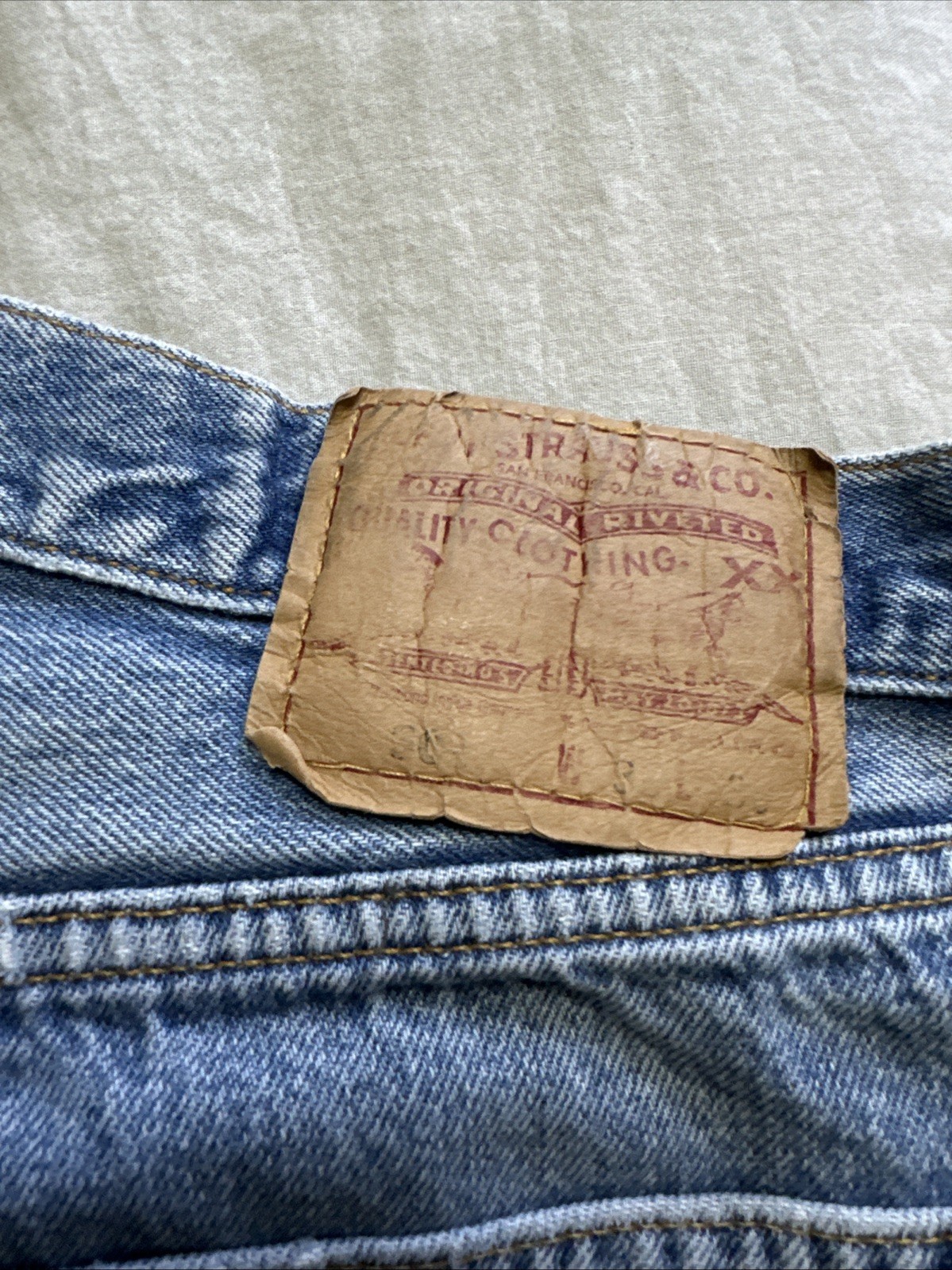Vintage Levi’s 501 Blue 90s USA Button Fly 1990s Men’s 501xx 36X29 Distressed
