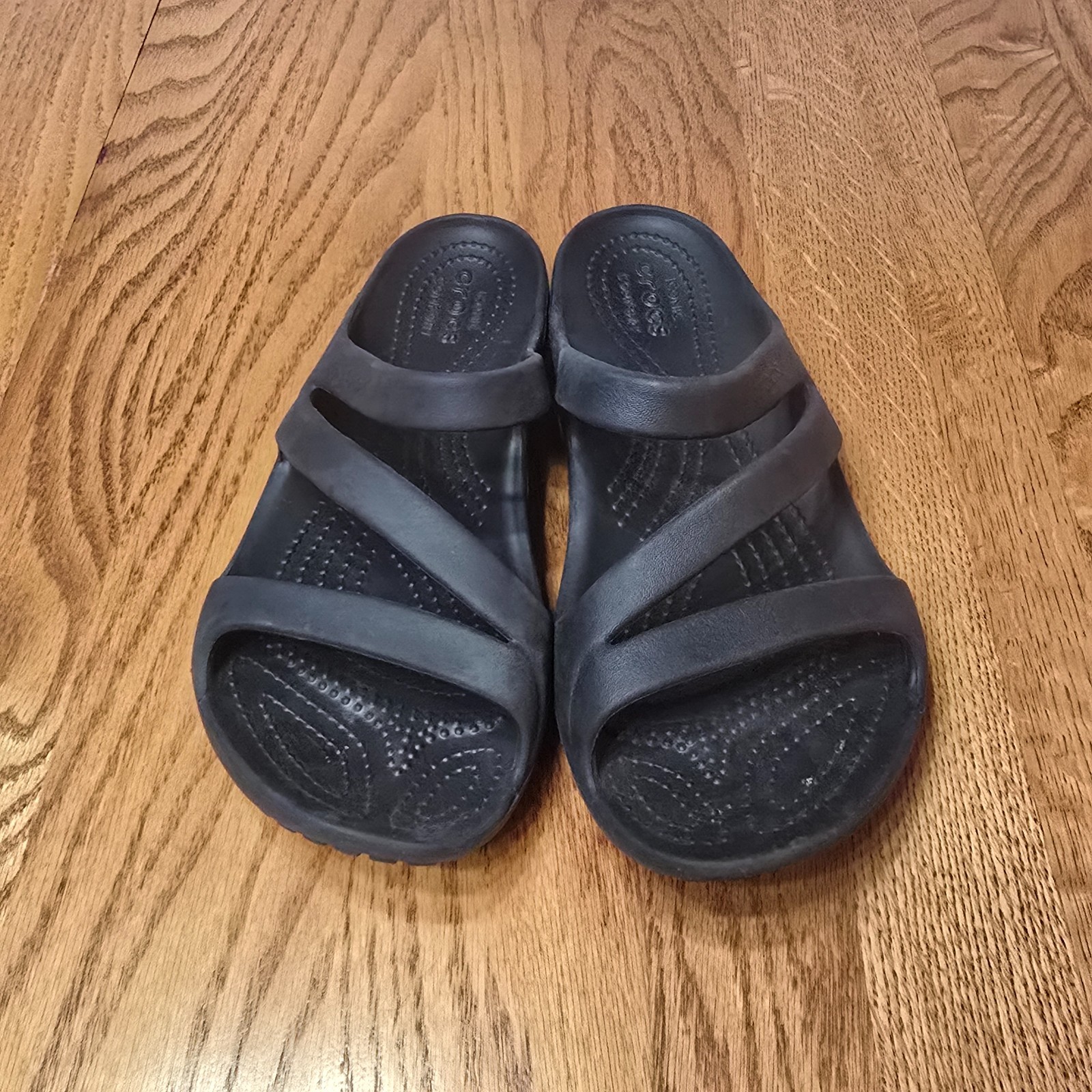 Crocs Kadee II Slip-On Strappy Sandal Black Women Size 7