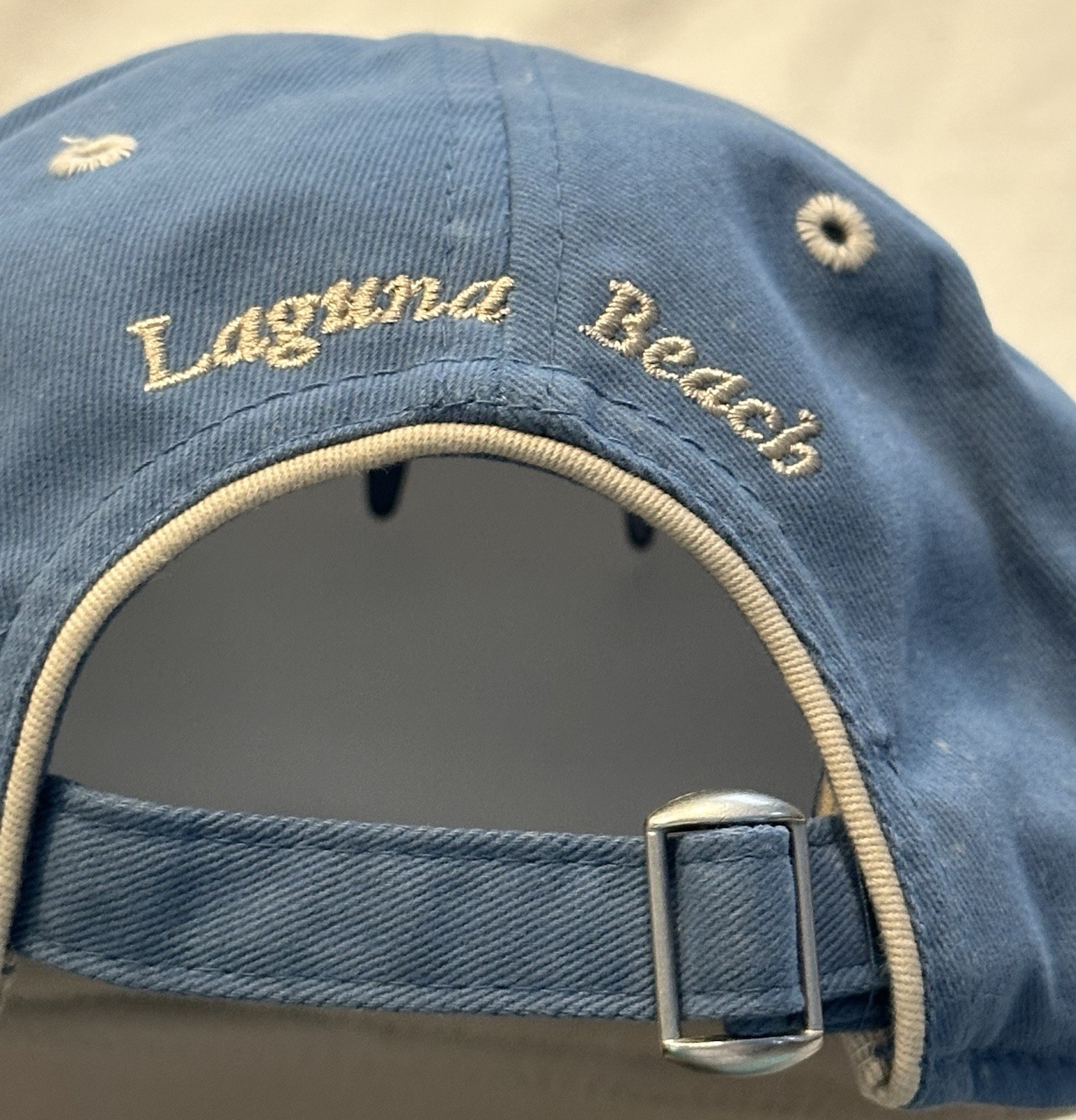 Laguna Beach Adjustable Baseball Hat Blue/Beige Montage Resort Logo New