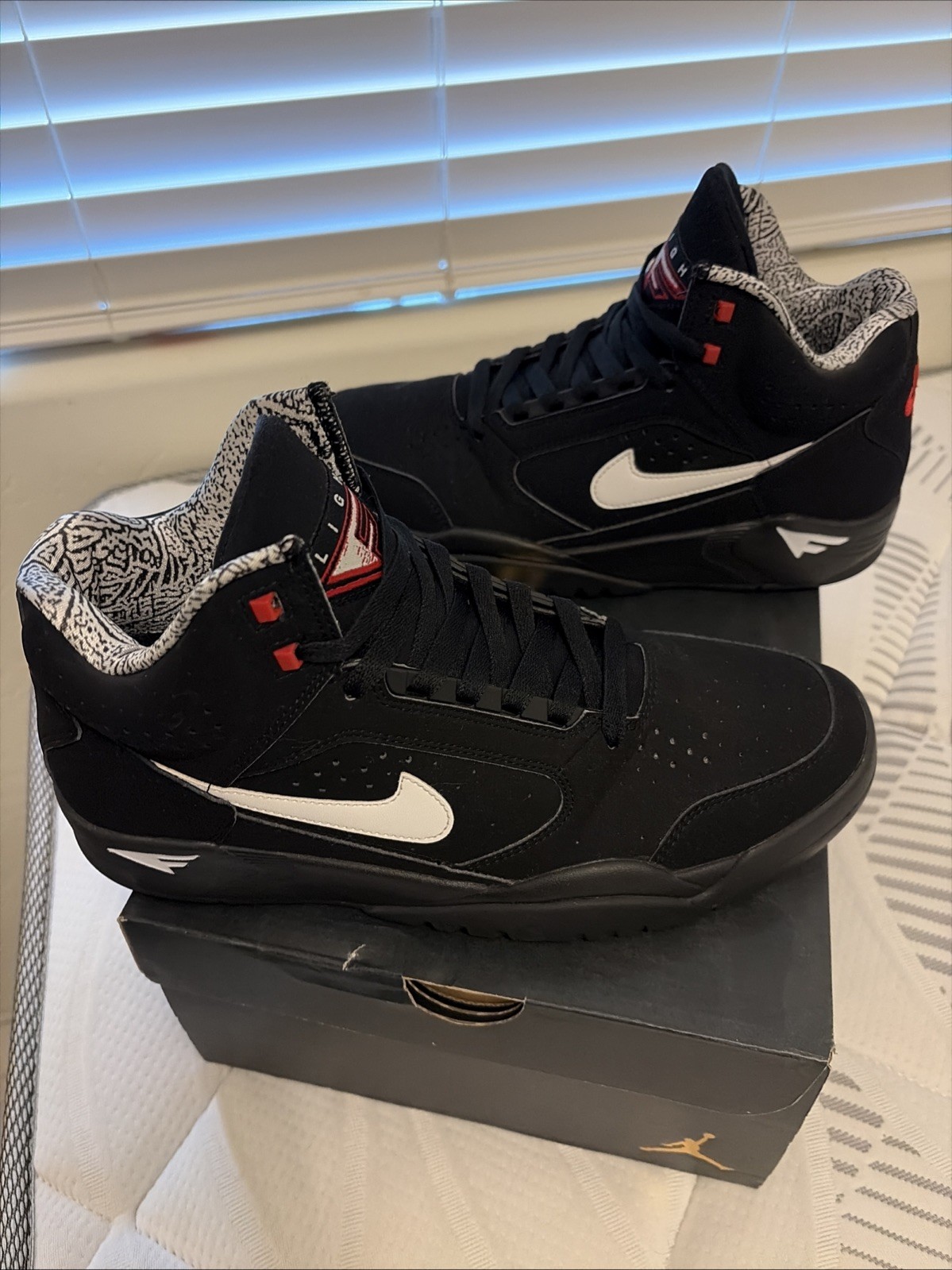Nike Air Flight Lite Mid “Black White Varsity Red