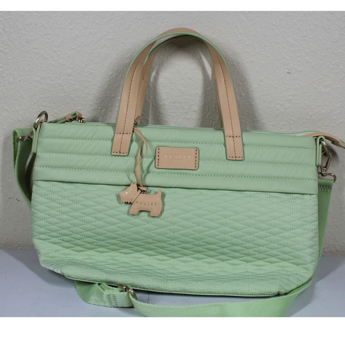 Radley London Penton Mews Quilted Medium Ziptop Grab Multiway Bag Spearmint NEW