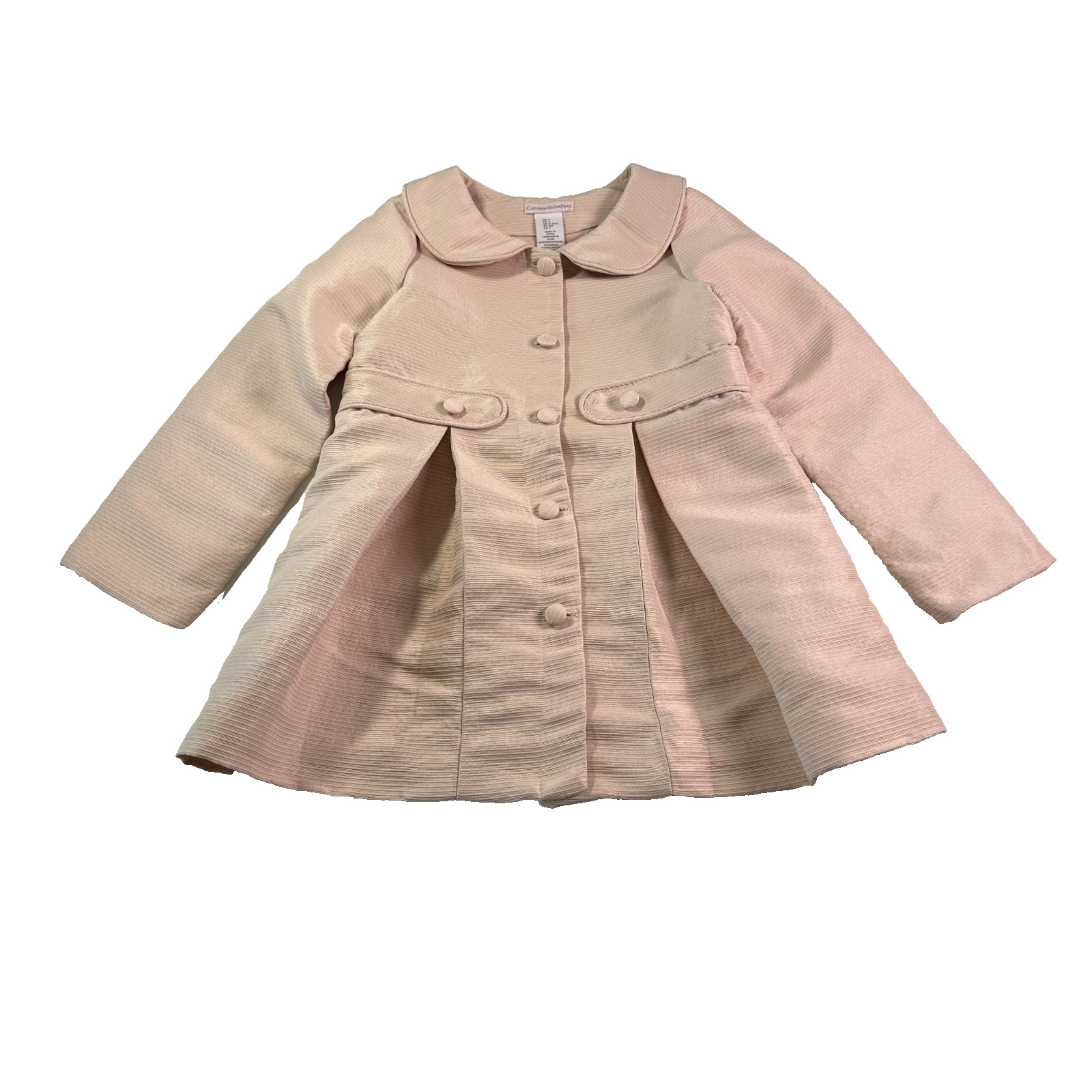 Catherine Malandrino Girls Blush Pink Structured Dress Coat Sz 7 / 6-7 Years Old