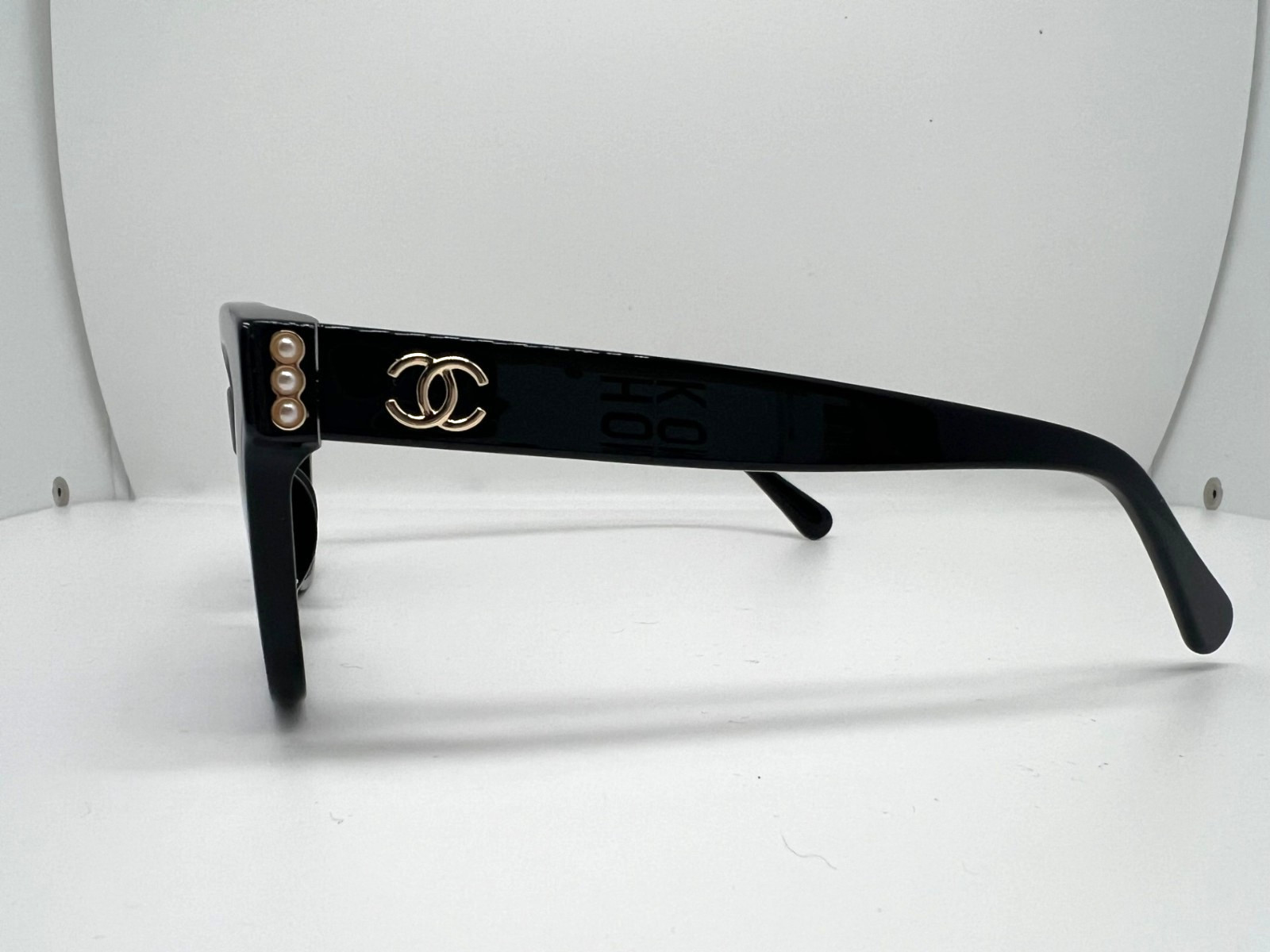 New CHANEL Sunglasses 5482 Women Frames Black Gold Pearl Authentic With Box