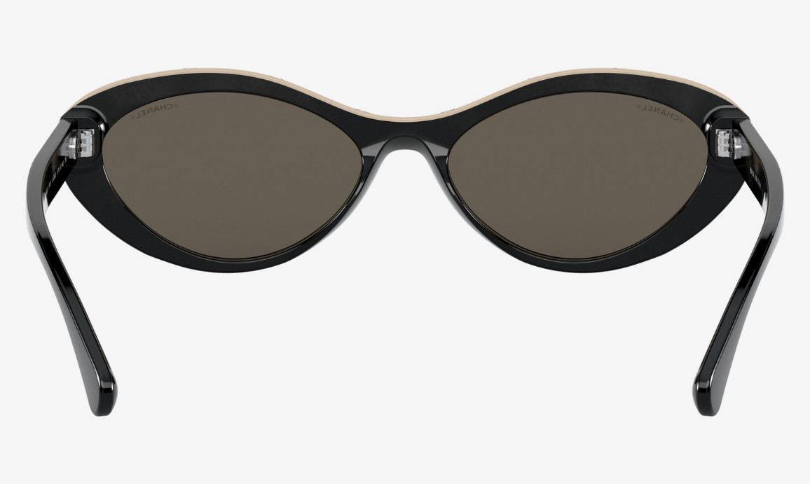 CHANEL CH5416 Beige & Black Acetate Oval Woman’s Sunglasses 57-18-145mm