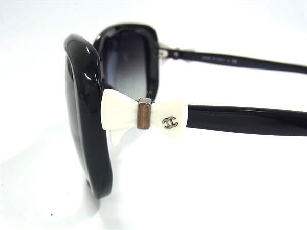 CHANEL Coco Mark Ribbon Sunglasses 5171 A c.501 3C Black Plastic Ladies 60 17 13