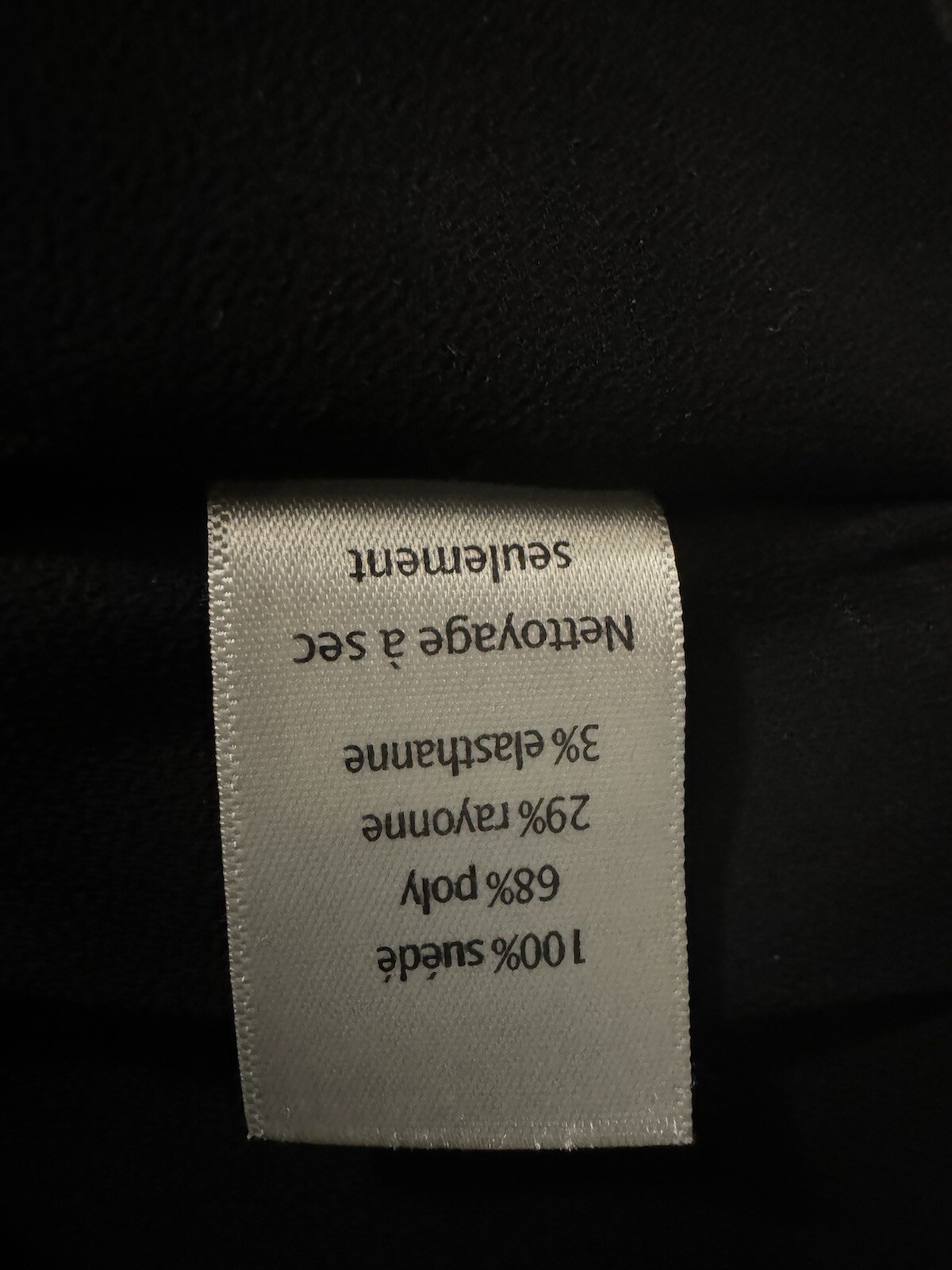 Ecru Black Leather Bodice Perforated V-Neck, Excellently Draped Top, Size Small