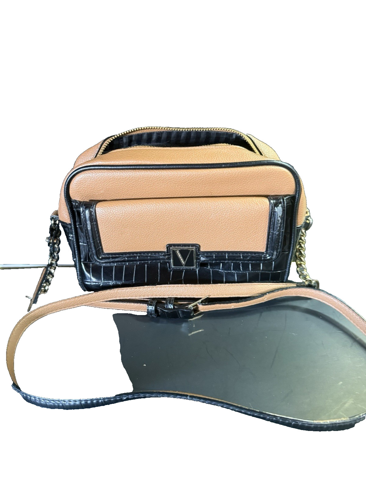 Victoria’s Secret Top-Zip Crossbody Shoulder Bag& Wallet Croc Colorblock set