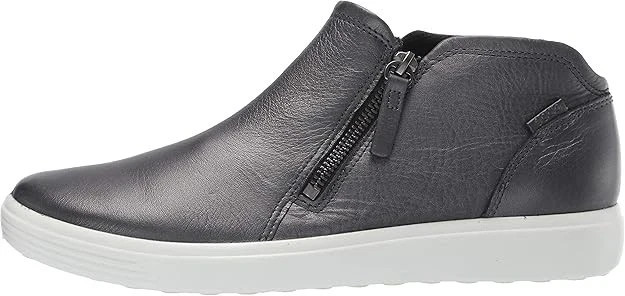 ECCO Soft 7 Women’s Black Nubuck Zip Bootie Dark Shadow Metallic 40 9-9.5 New