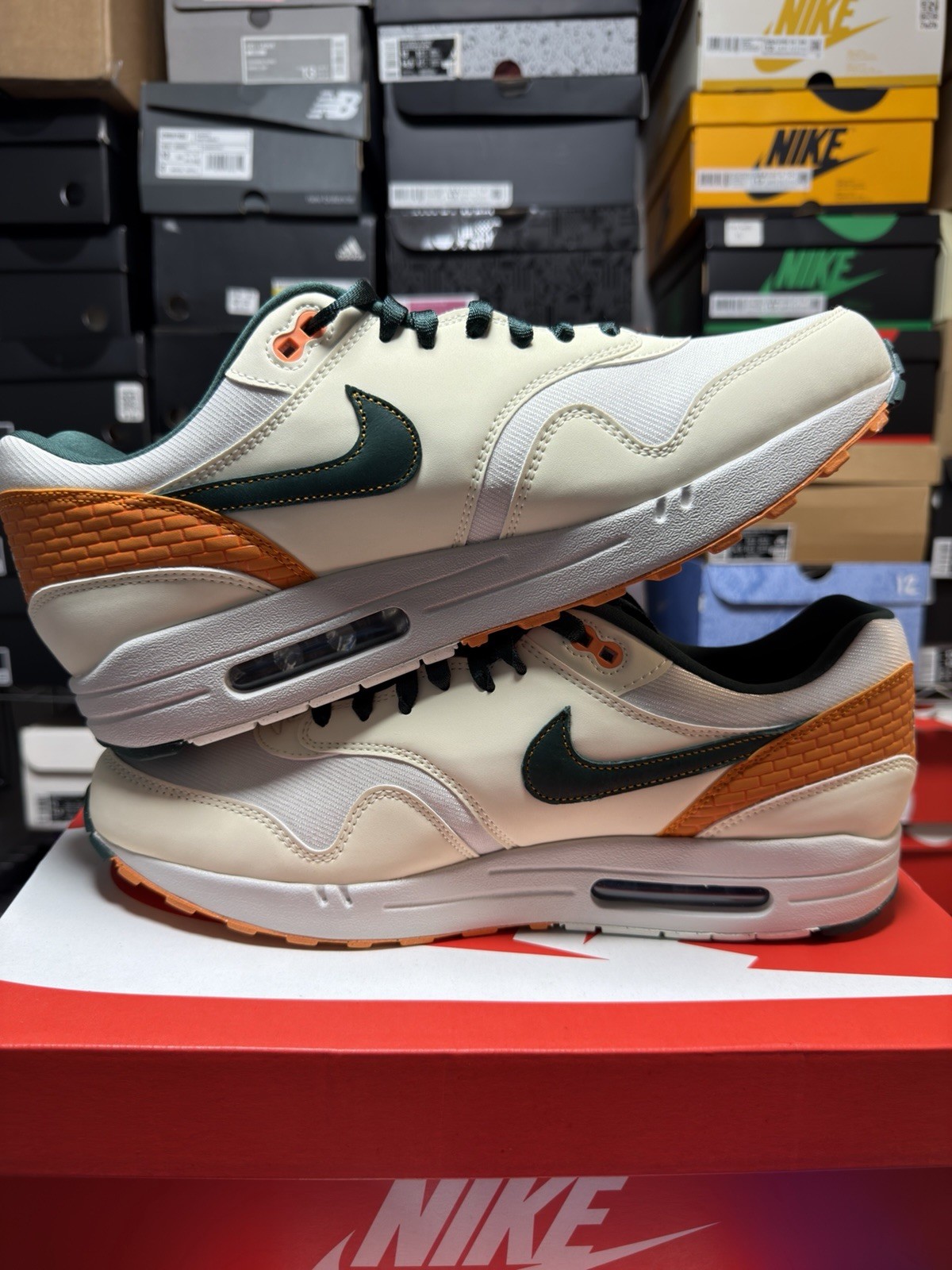 Nike Air Max 1 ORIOLES IQ2894-100 MLB COCONUT MILK PRO GREEN MENS SIZE 13 NEW