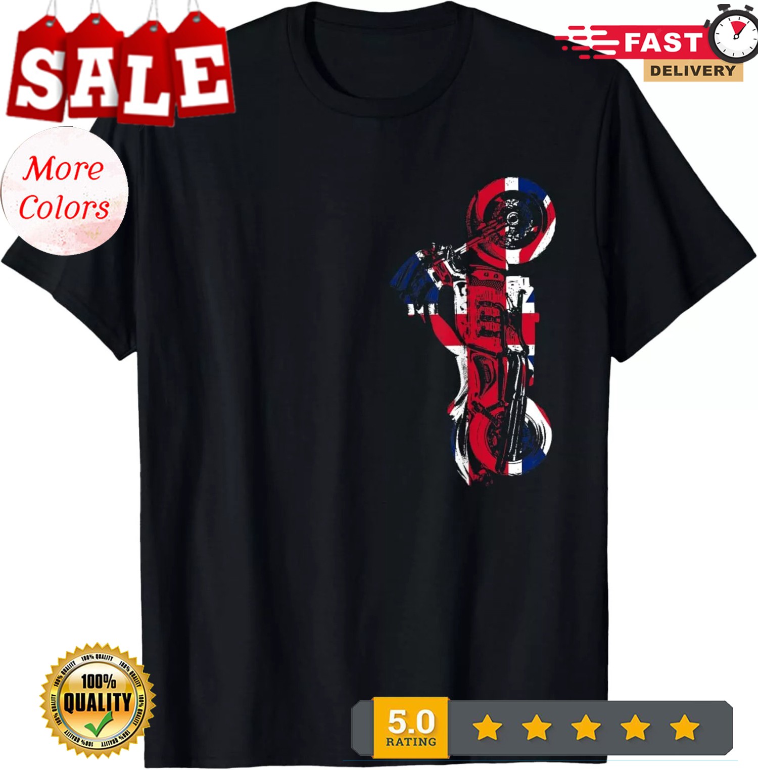 2025/Rocket III Motorcycle Union Jack T-Shirt