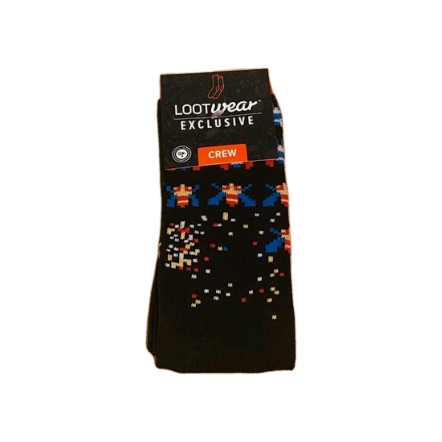 Loot Crate Loot Wear Exclusive Galaga Crew Socks Size 6-12