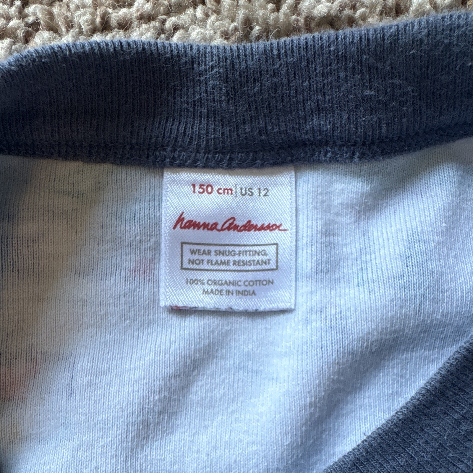 Hanna Andersson Ski Skier Organic Cotton 2pc Snug-Fit Pajamas 150cm US 12