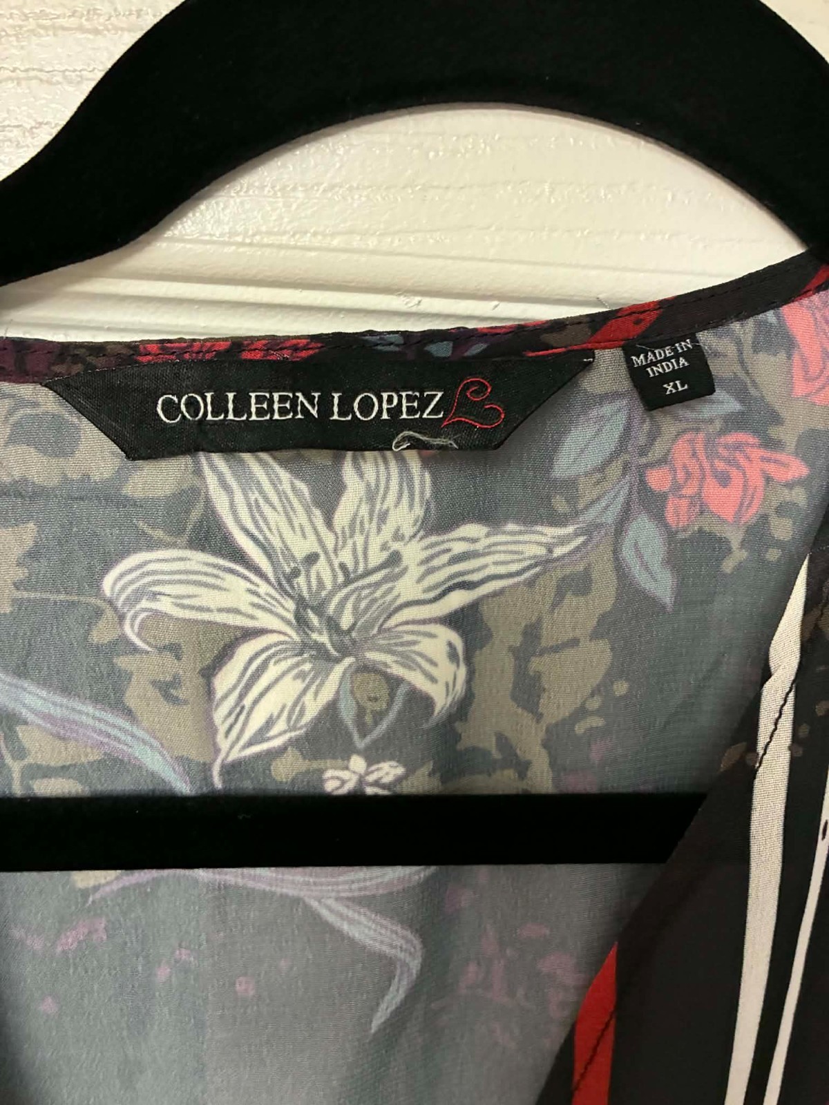Colleen Lopez XL Floral Sheer Kimono Duster Open Front Long Cardigan