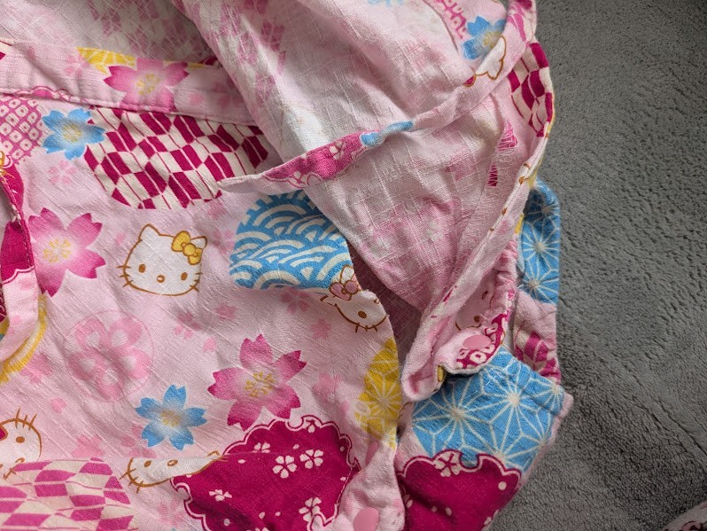 Hello Kitty Baby Romper 80cm Pink Sleeveless Yukata Jinbei Japan Exclusive Cotto