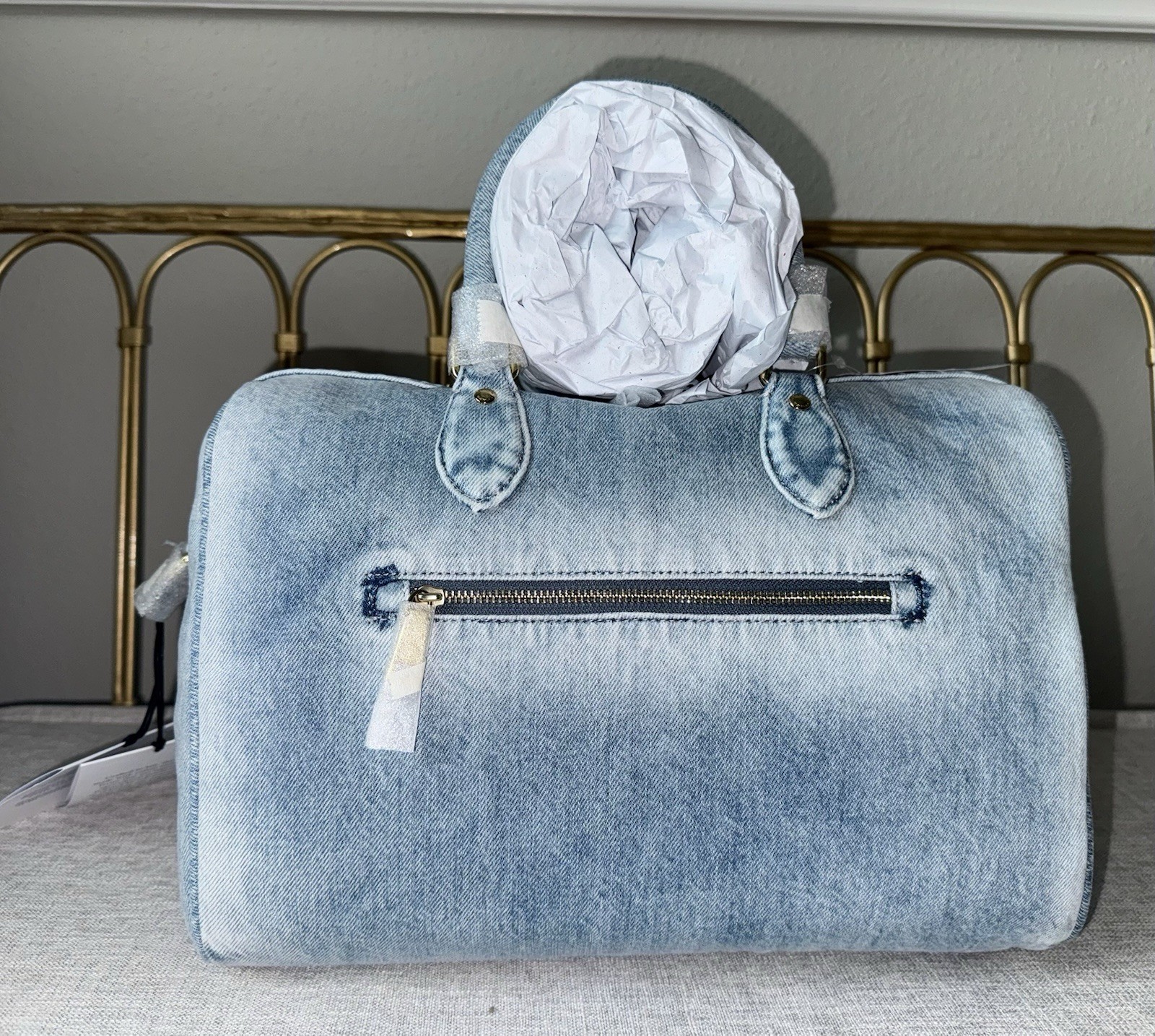 NWT Coach Rowan Large Satchel Bag In Loved Denim With Charms CDY75 SHIPS TODAY