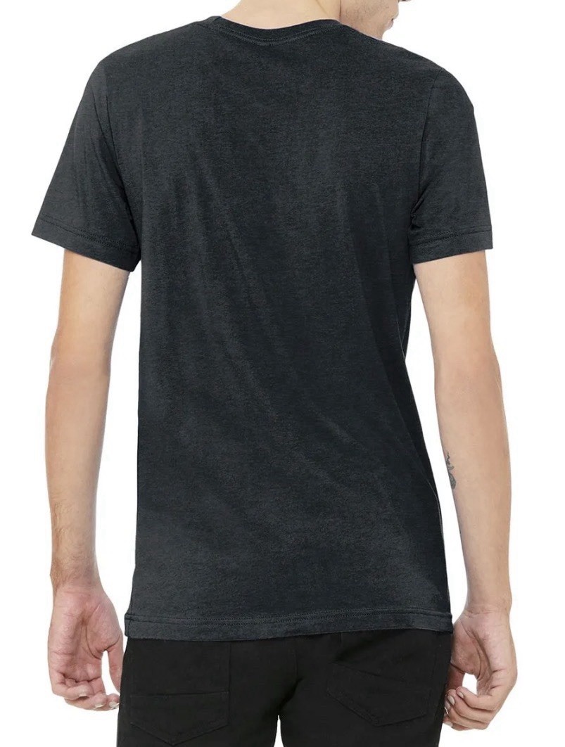 NWT Bella + Canvas Heather Grey Black T-Shirt Size XL Short Sleeve Jersey $25