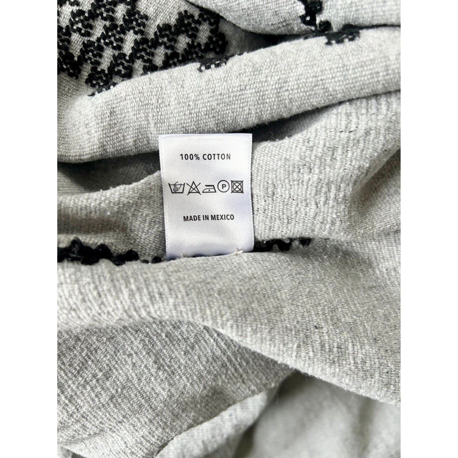 Pippa Holt No 212 Handwoven Cotton Three Panel Kaftan Grey Black One Size Beach