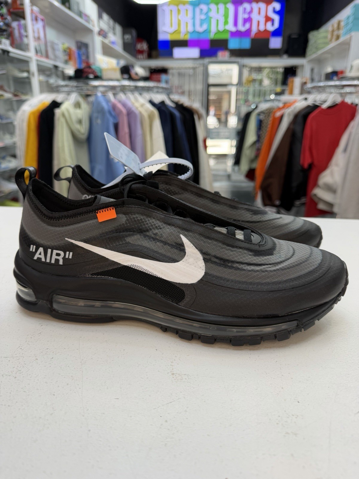 NIKE AIR MAX 97 OFF-WHITE BLACK WHITE CONE (AJ4585 001) Size 10.5 New
