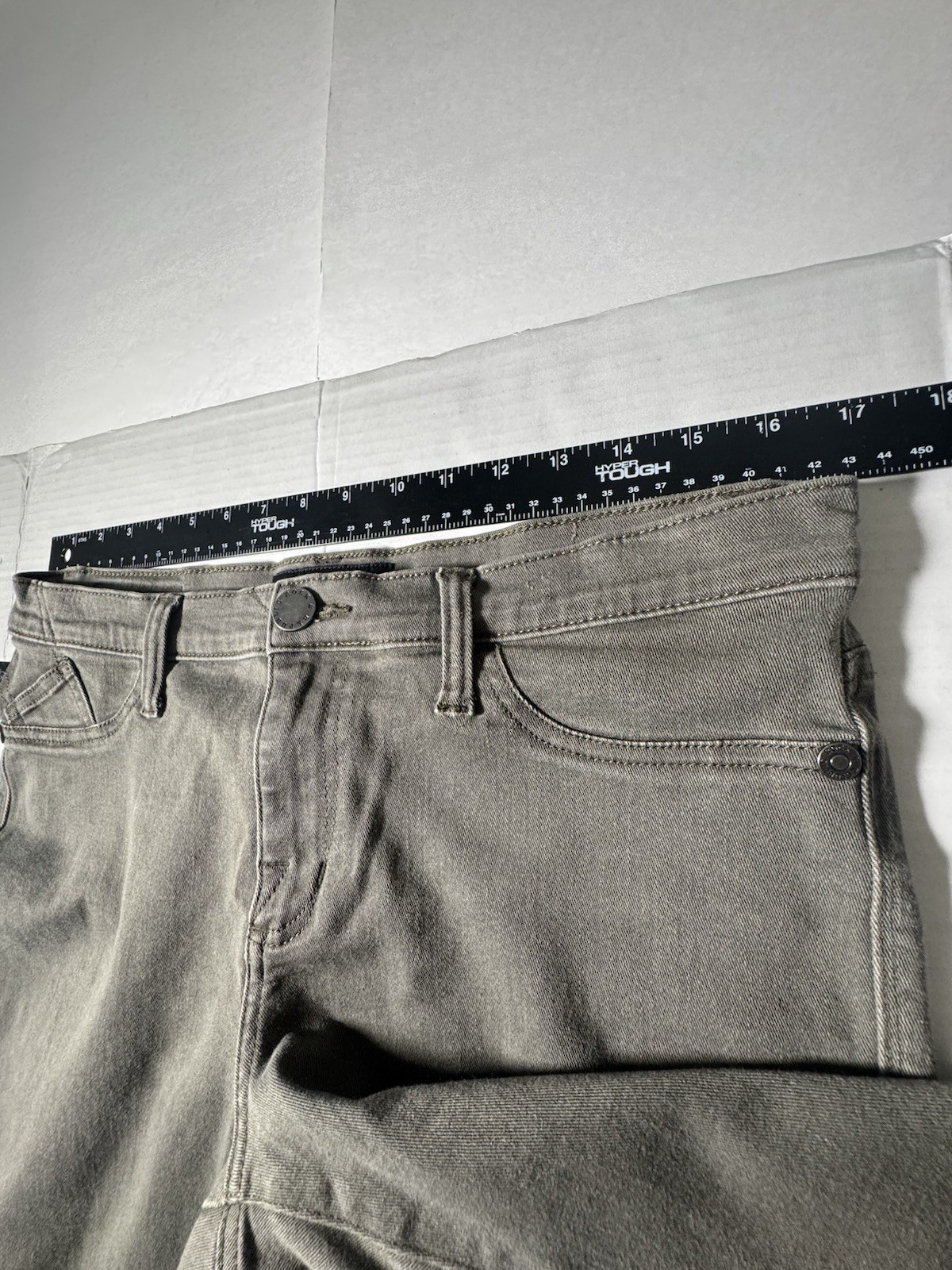 Pre Owned Excellent Rock & Republic Kashmiere Denim Jeans Olive Green Women 12 M