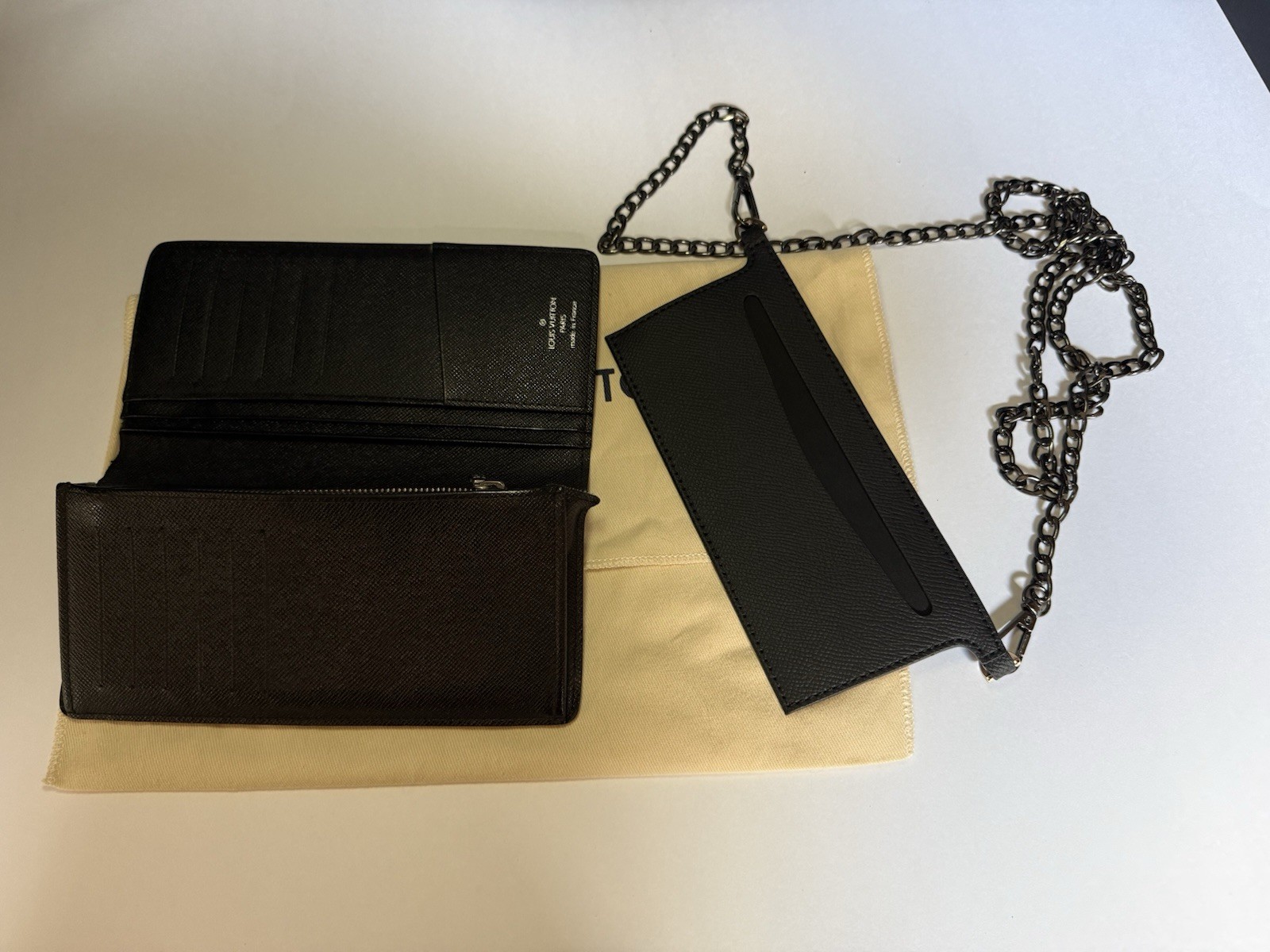 Louis Vuitton Damier Graphite Wallet w/ after market chain/insert to crossbody