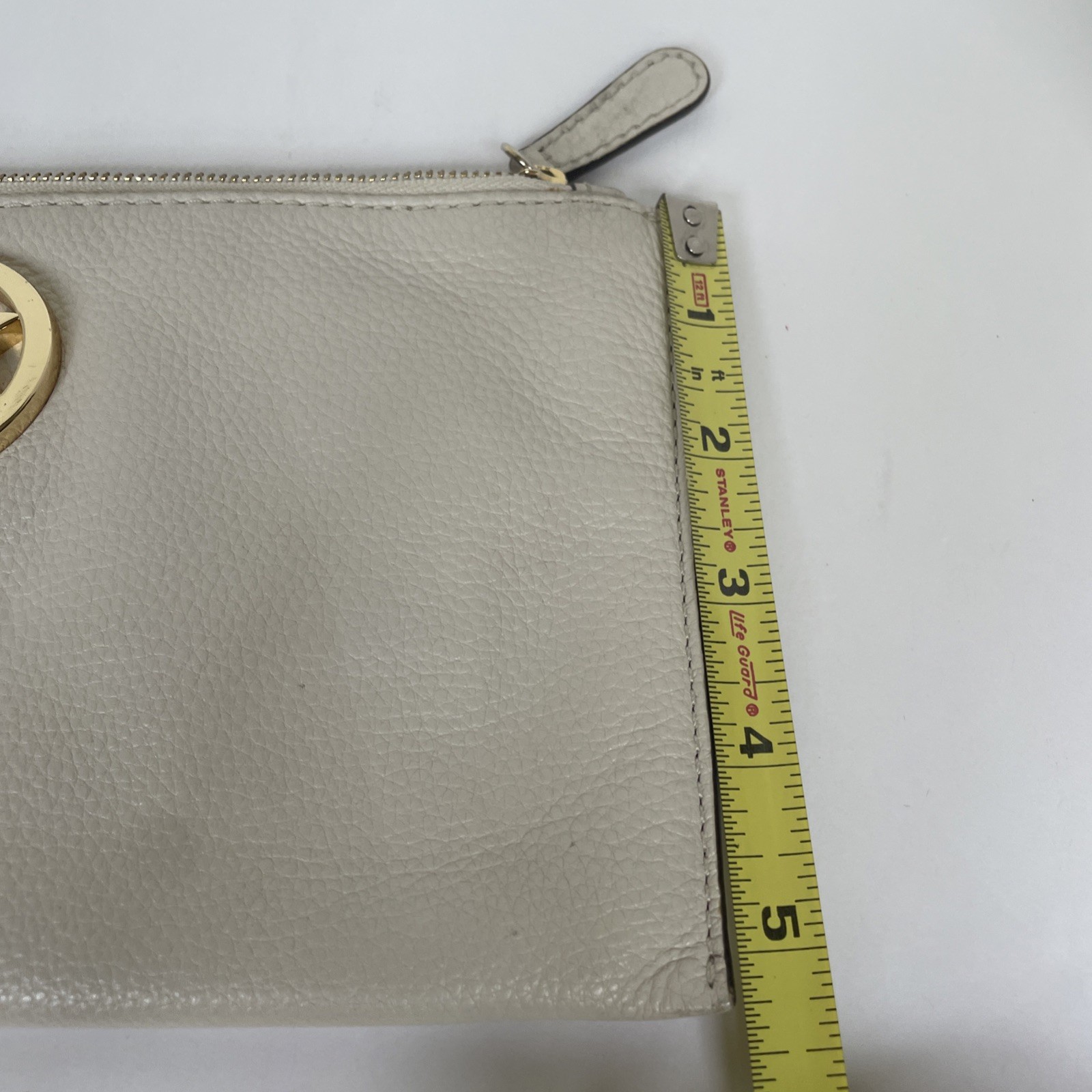 Michael Kors Ivory Large Pebbled Leather Wristlet/Clutch