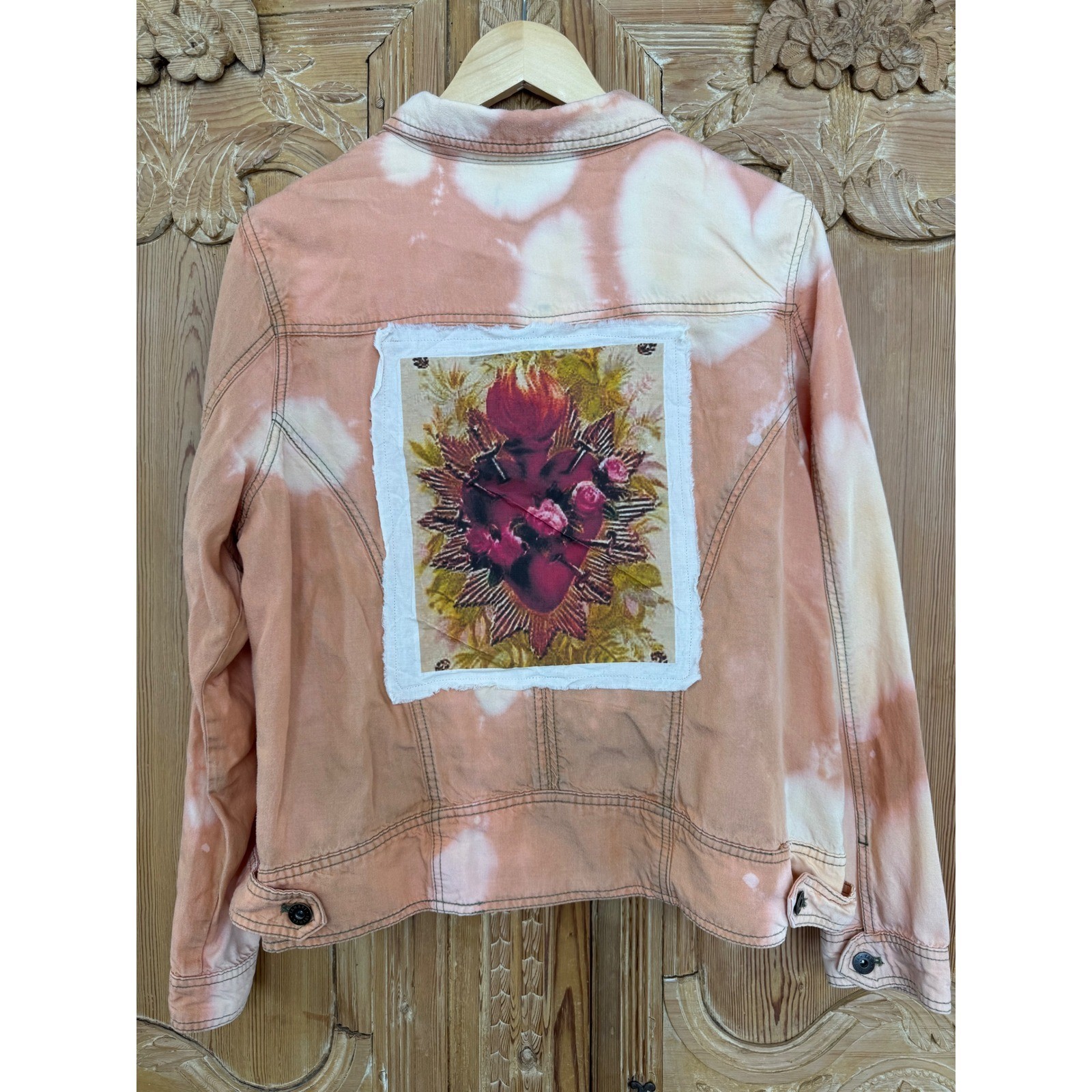 Tahari XL Bleached Peach Utility Jacket – Sacred Heart Patch One of a Kind