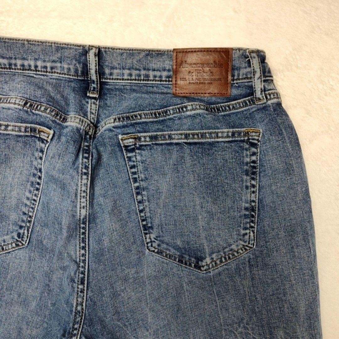 Abercrombie & Fitch Jeans Mens 33×30 Blue Athletic Straight Light Wash Stretch