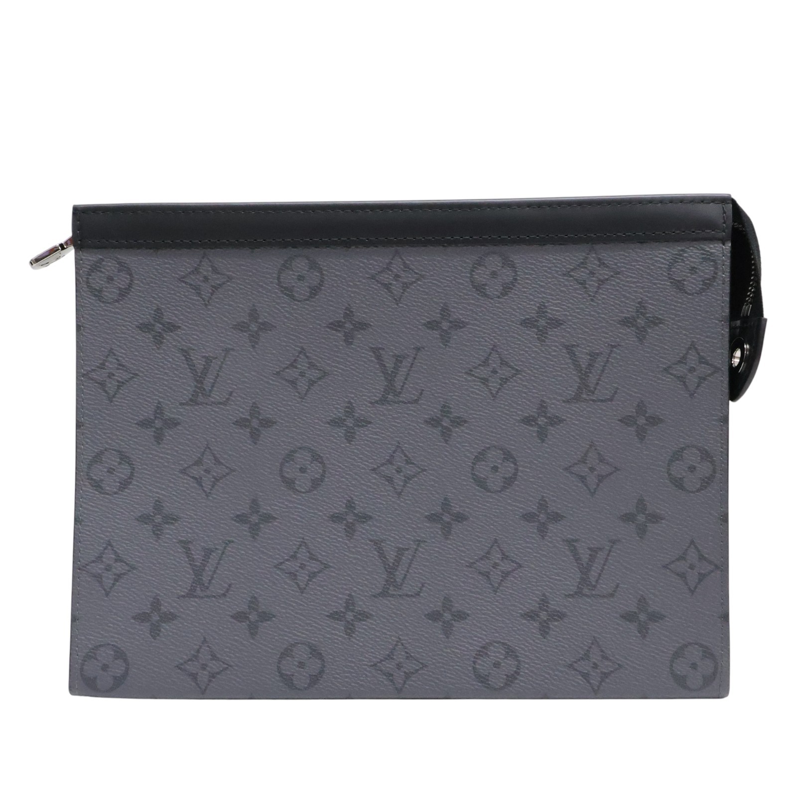 LOUIS VUITTON Pochette Voyage MM Clutch Bag Monogram Eclipse Grey M69535