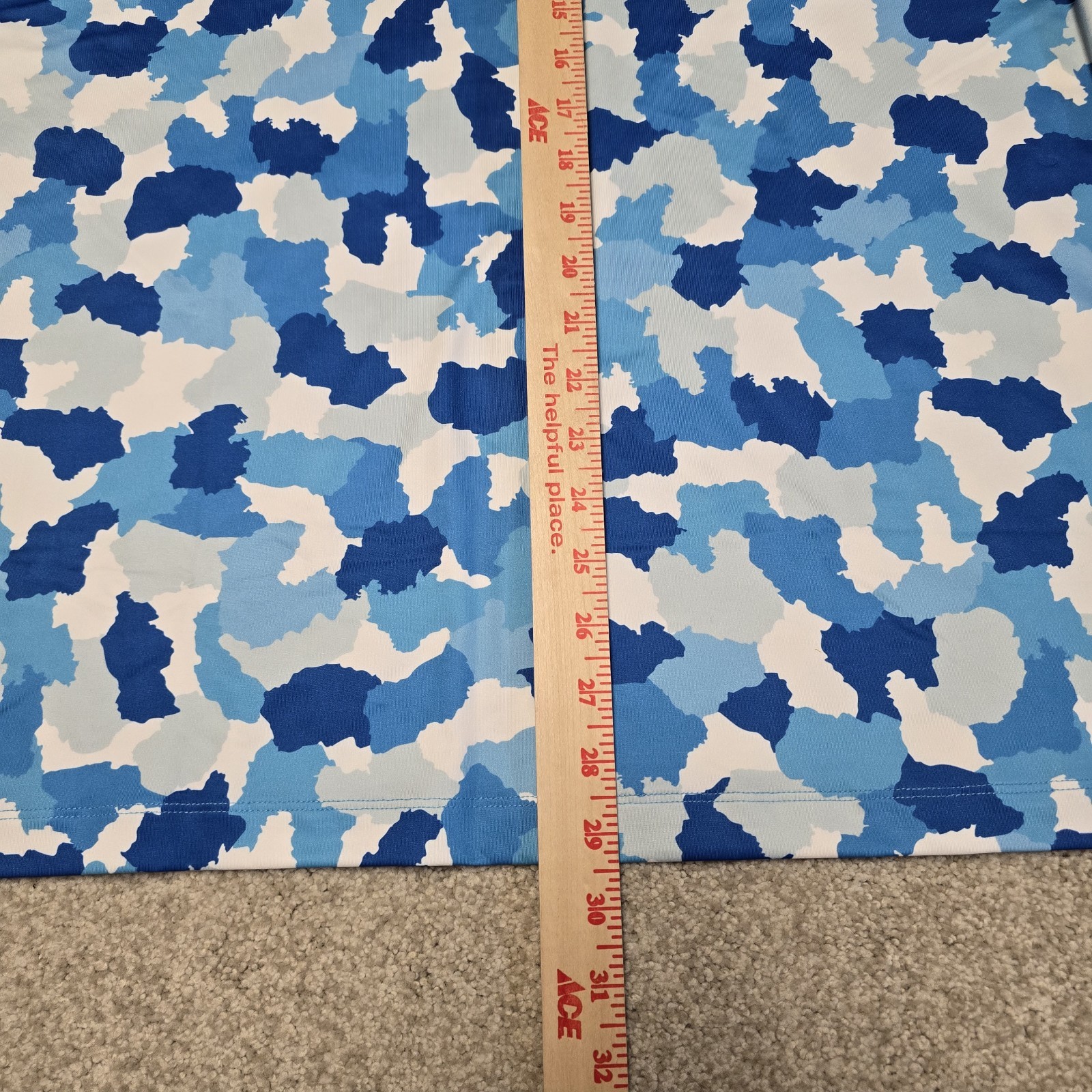 Redvanly Dawson Polo Shirt Large Malibu Blue Camo Golf Athletic Performance NWT