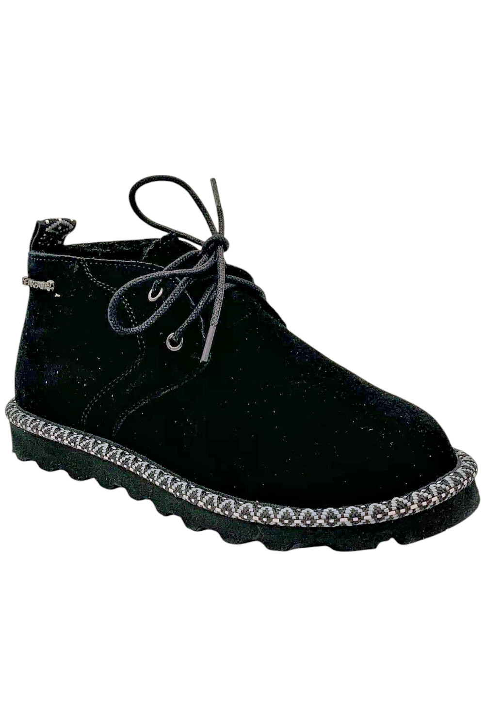 BEARPAW Women’s Grace Suede Lace w/Rain & Stain Repellent Black