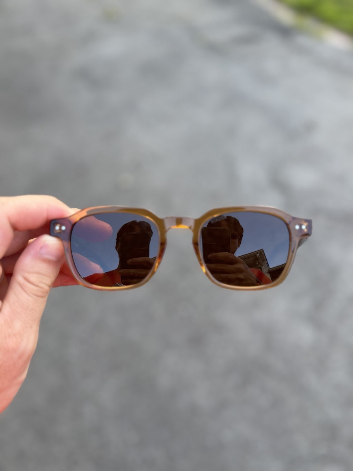 KIAURA Eyewear Men’s Square Sunglasses Brown Plastic Frame Tinted Lens 145mm
