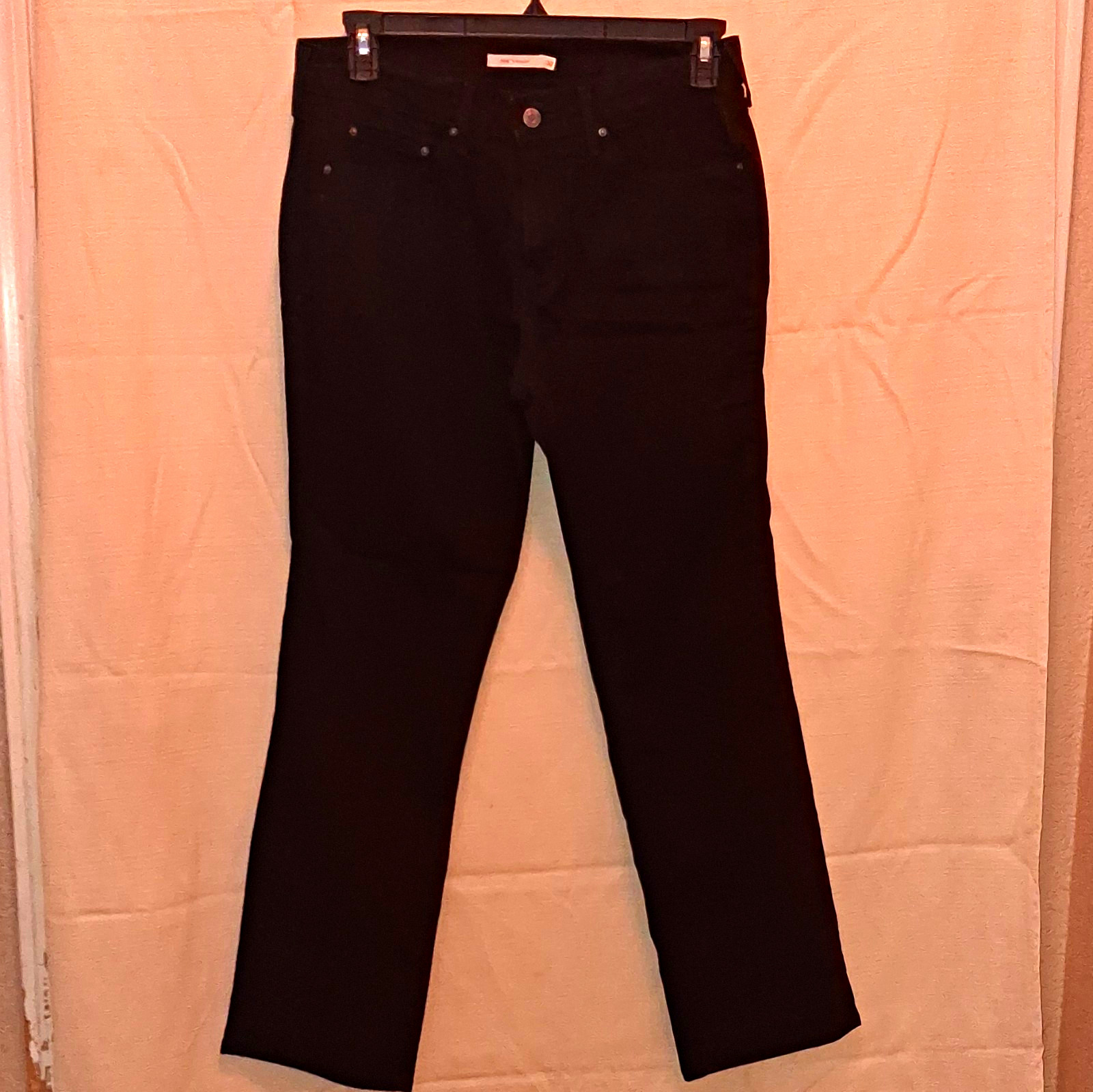 Levi’s 505 Men’s Straight Fit Black Denim Jeans Dark Wash 5-Pocket Mid Rise