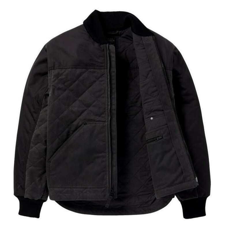 Filson Alcan Quilted Jacket 20174629 Cinder Dark Grey Motorcycle Black Cordura
