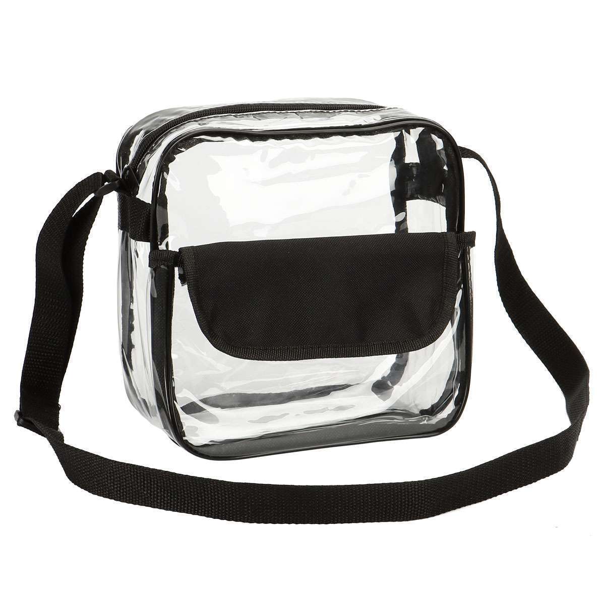 Clear USB Tote Bag PVC Zipper Stadium Approved Shoulder Handbag Purse Chest