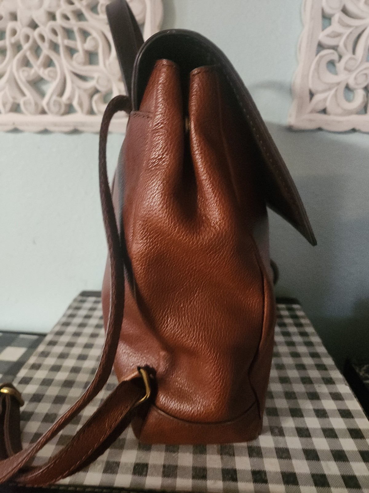 EUC Fossil Claire Brandy Leather Backpack SHB1932213 Brown