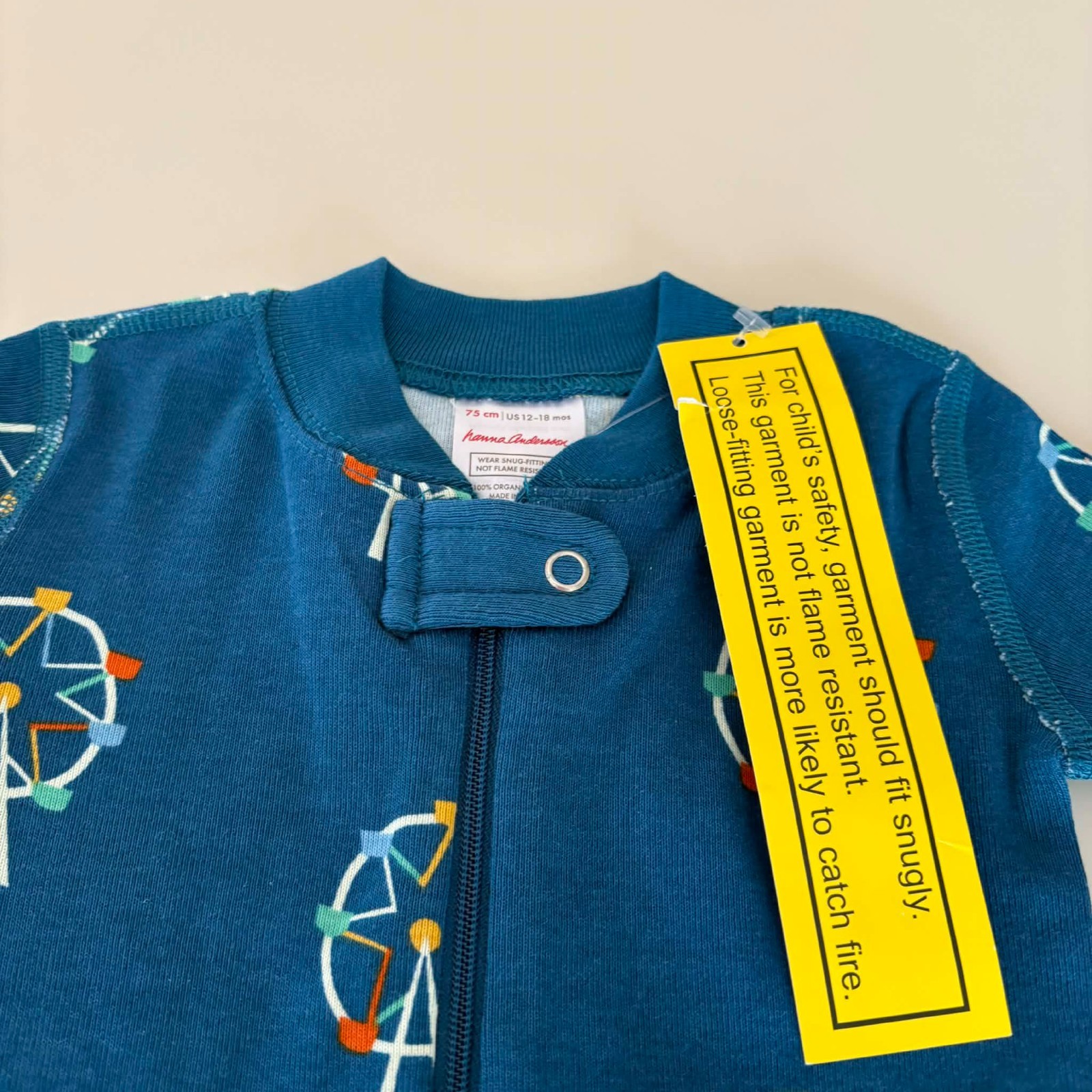 Hanna Andersson Adorable Organic Cotton Pajama. Size 12-18 Months, 75 cm.