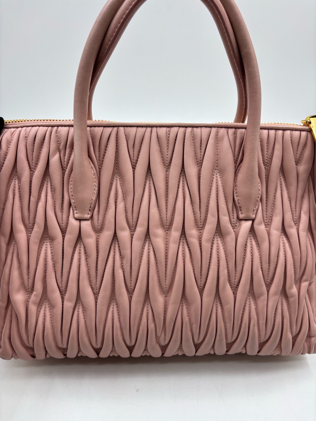 Miu Miu Pre-Owned Authentic Satchel Gold 31*15*22cm Free Tracked Shipping